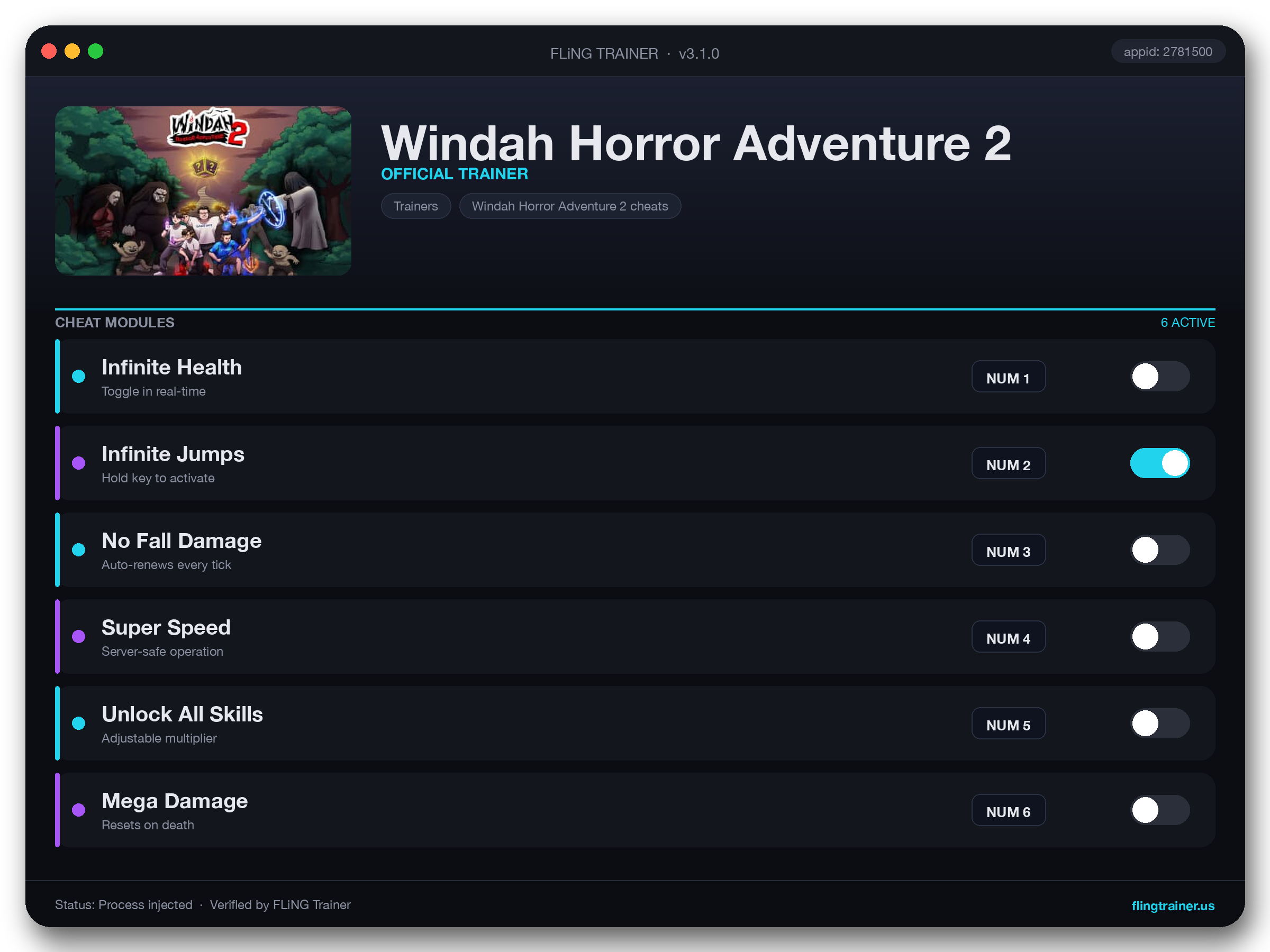 Windah Horror Adventure 2 Trainer interface