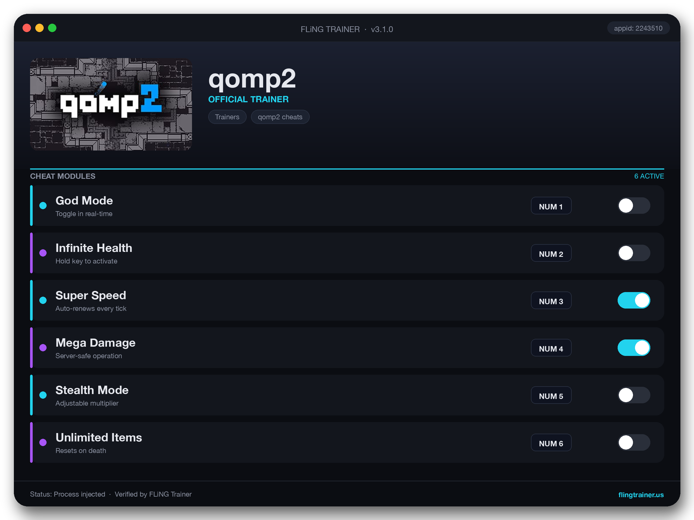 qomp2 Trainer interface