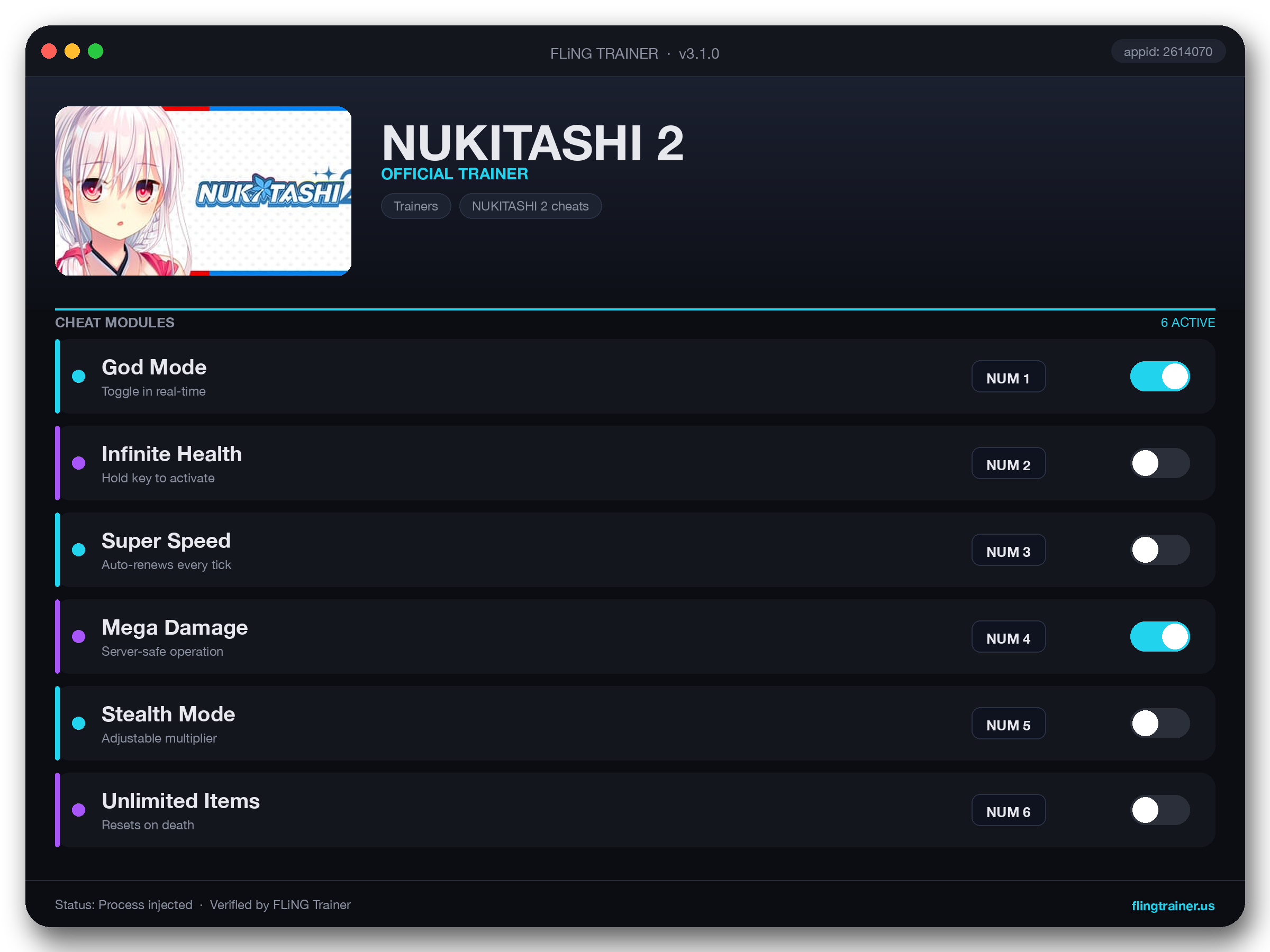 NUKITASHI 2 Trainer interface