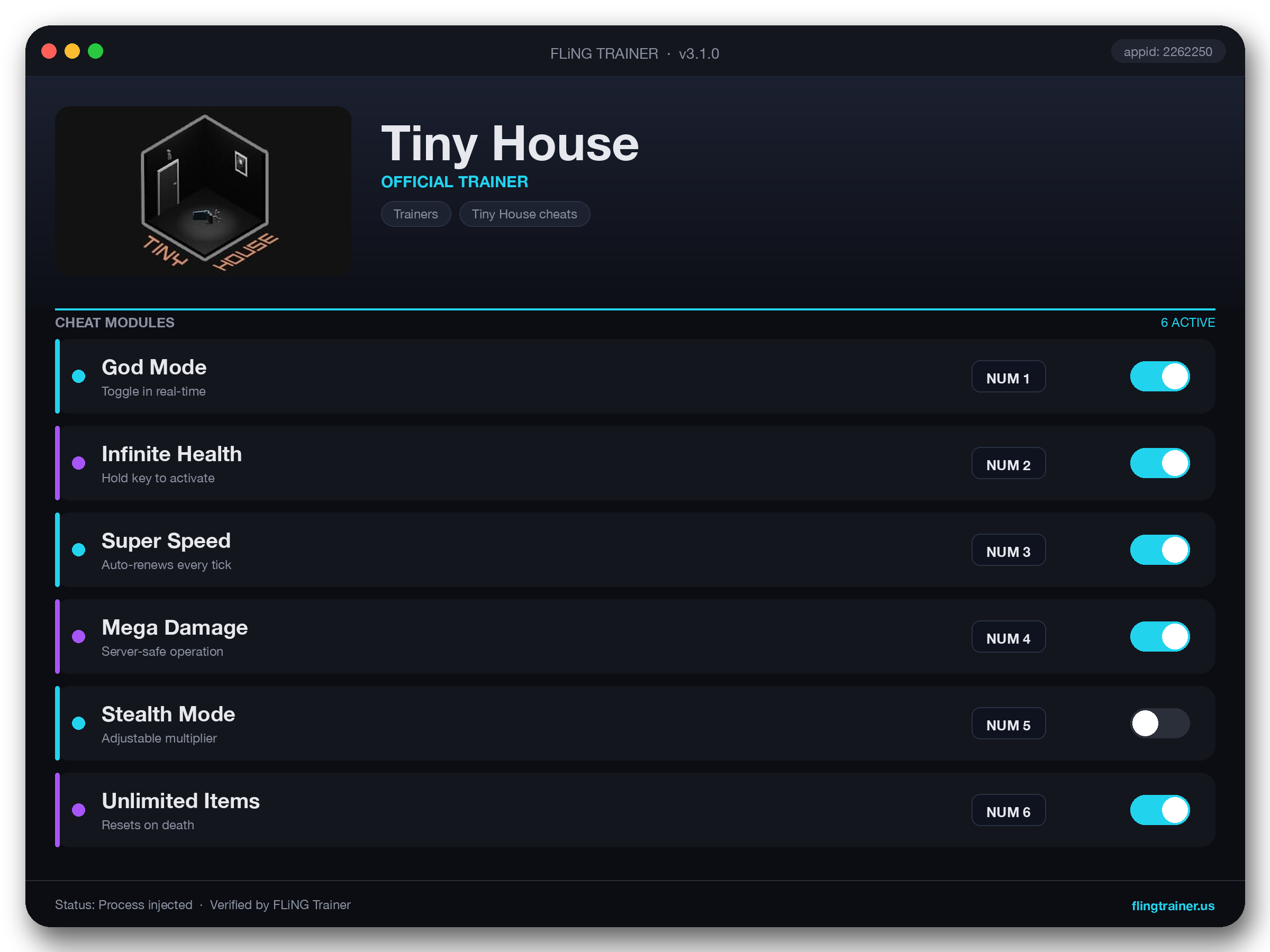 Tiny House Trainer interface