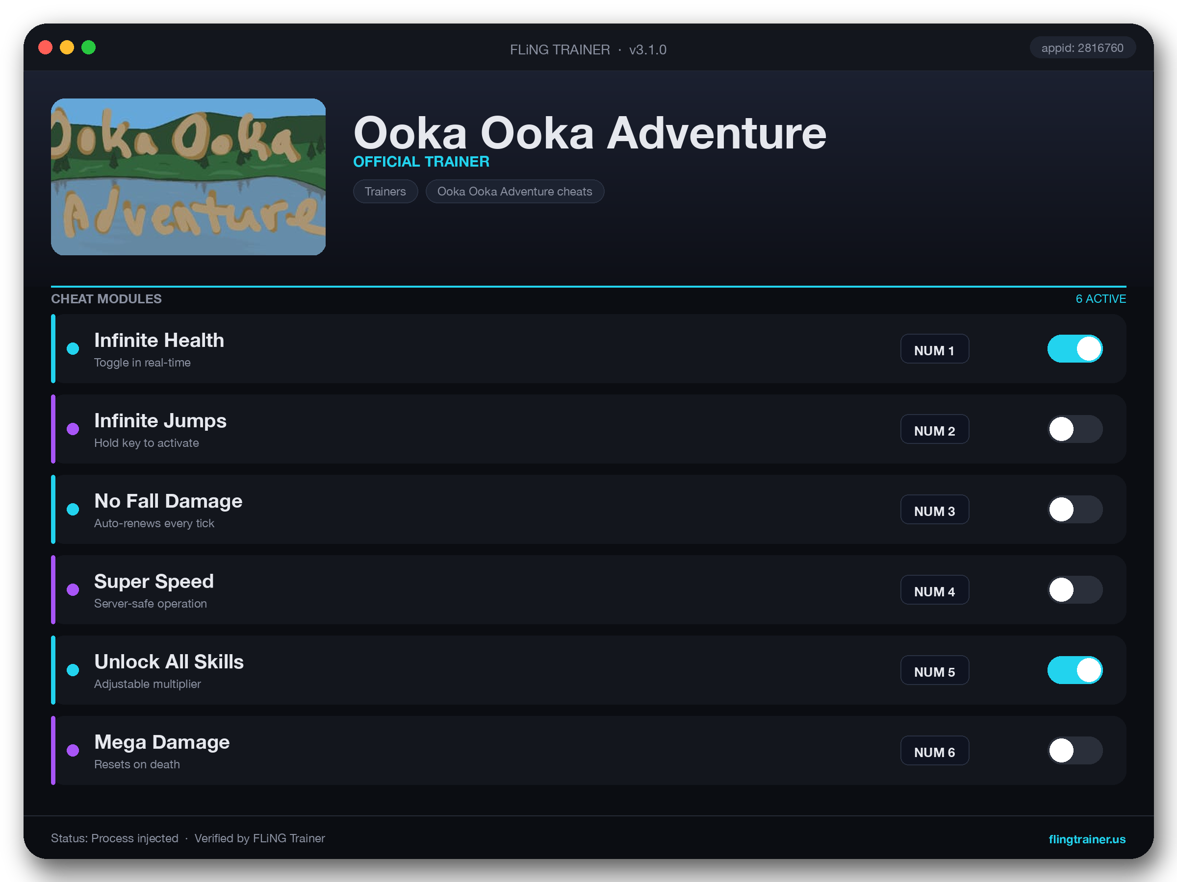 Ooka Ooka Adventure Trainer interface
