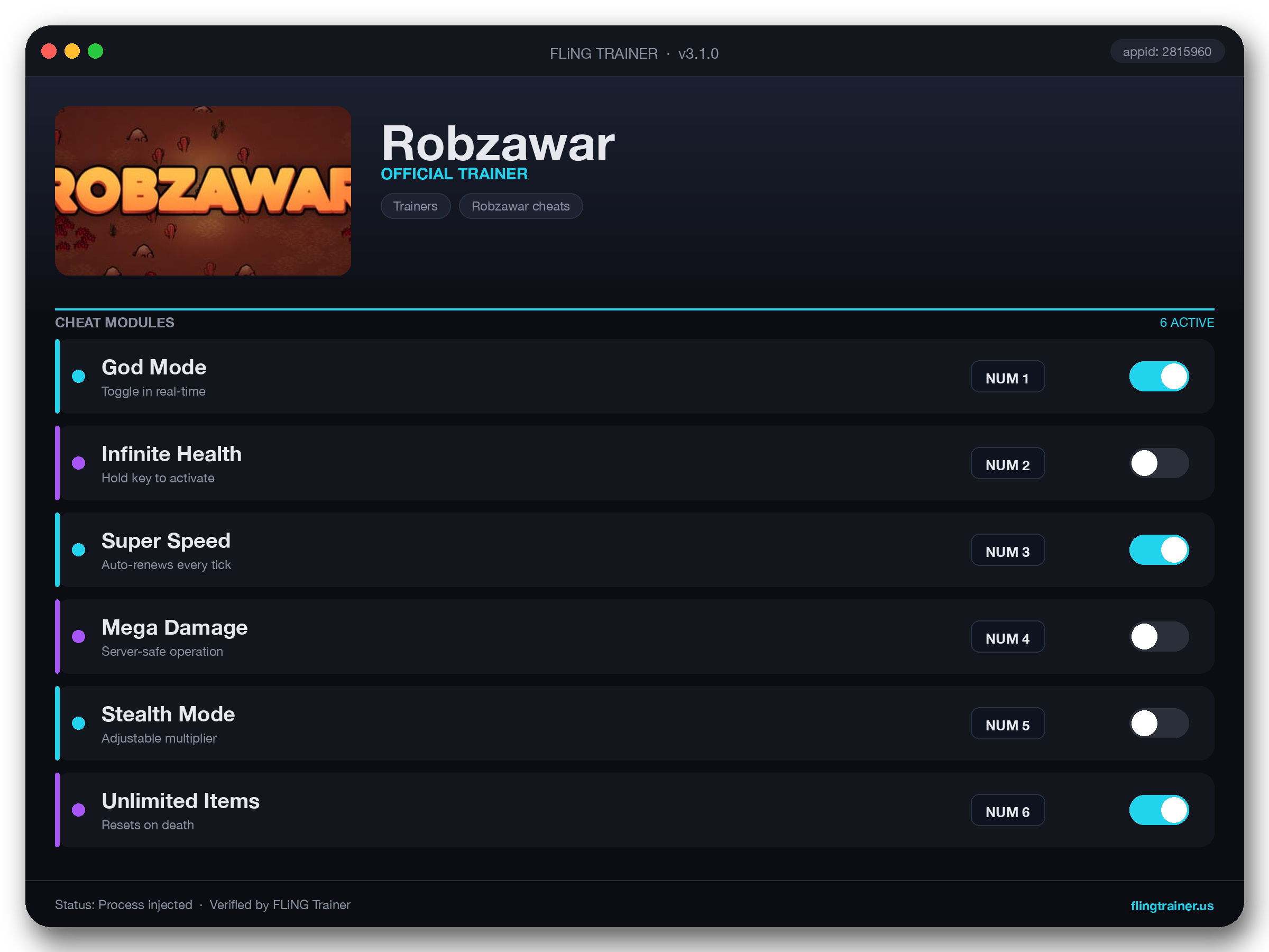 Robzawar Trainer interface