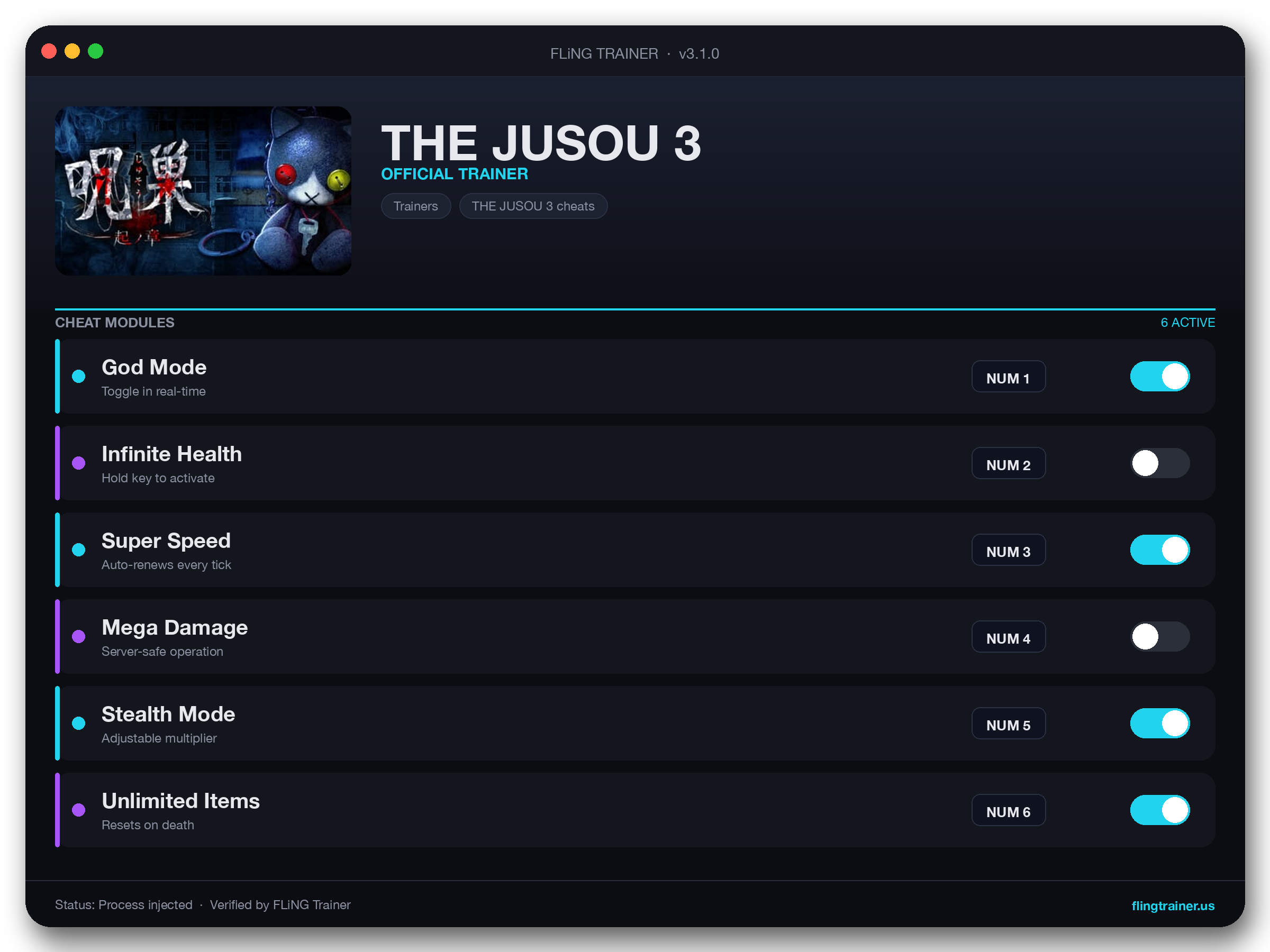 THE JUSOU 3 Trainer interface