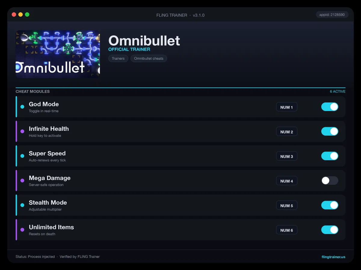 Omnibullet Trainer interface