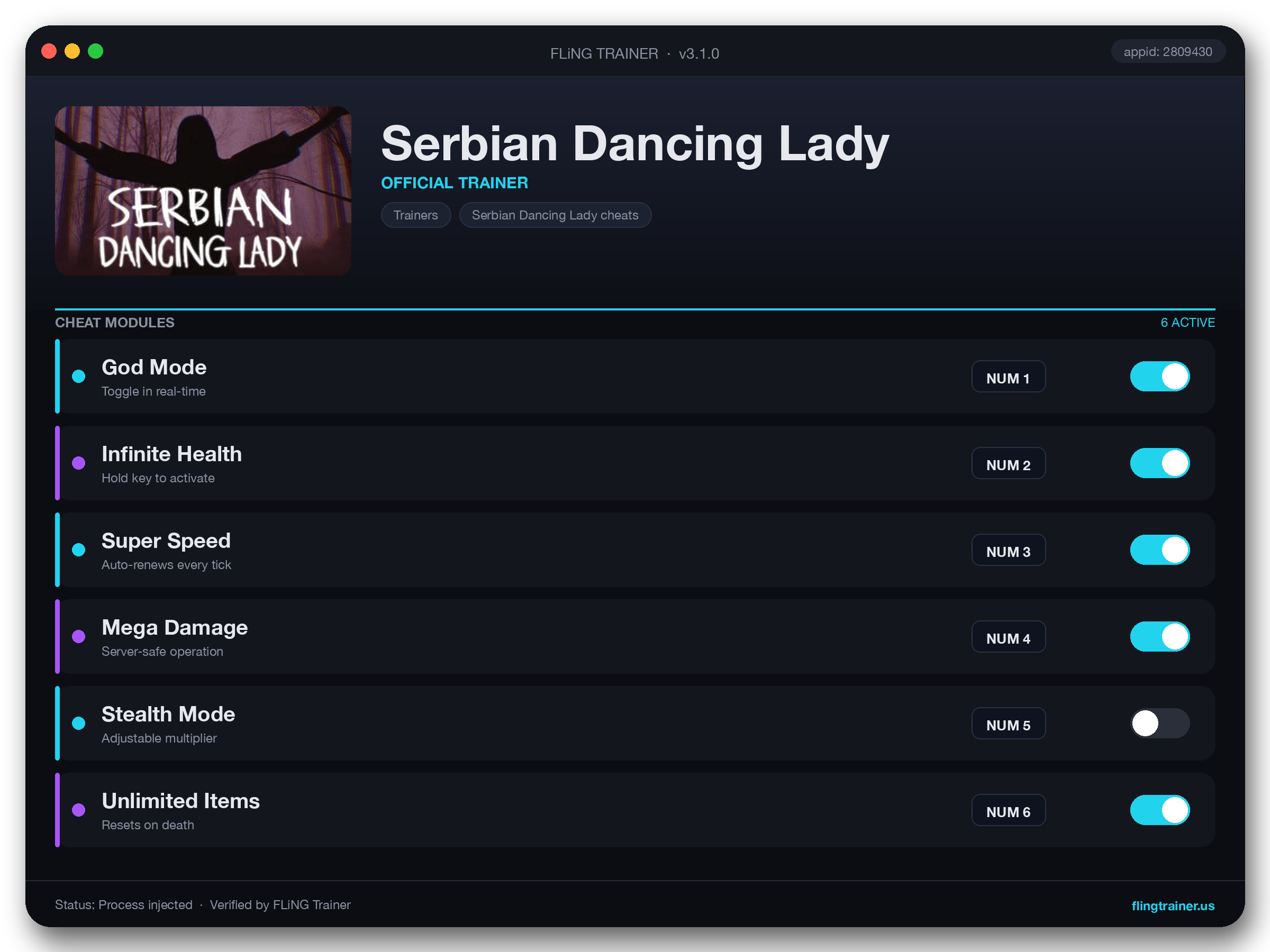 Serbian Dancing Lady Trainer interface