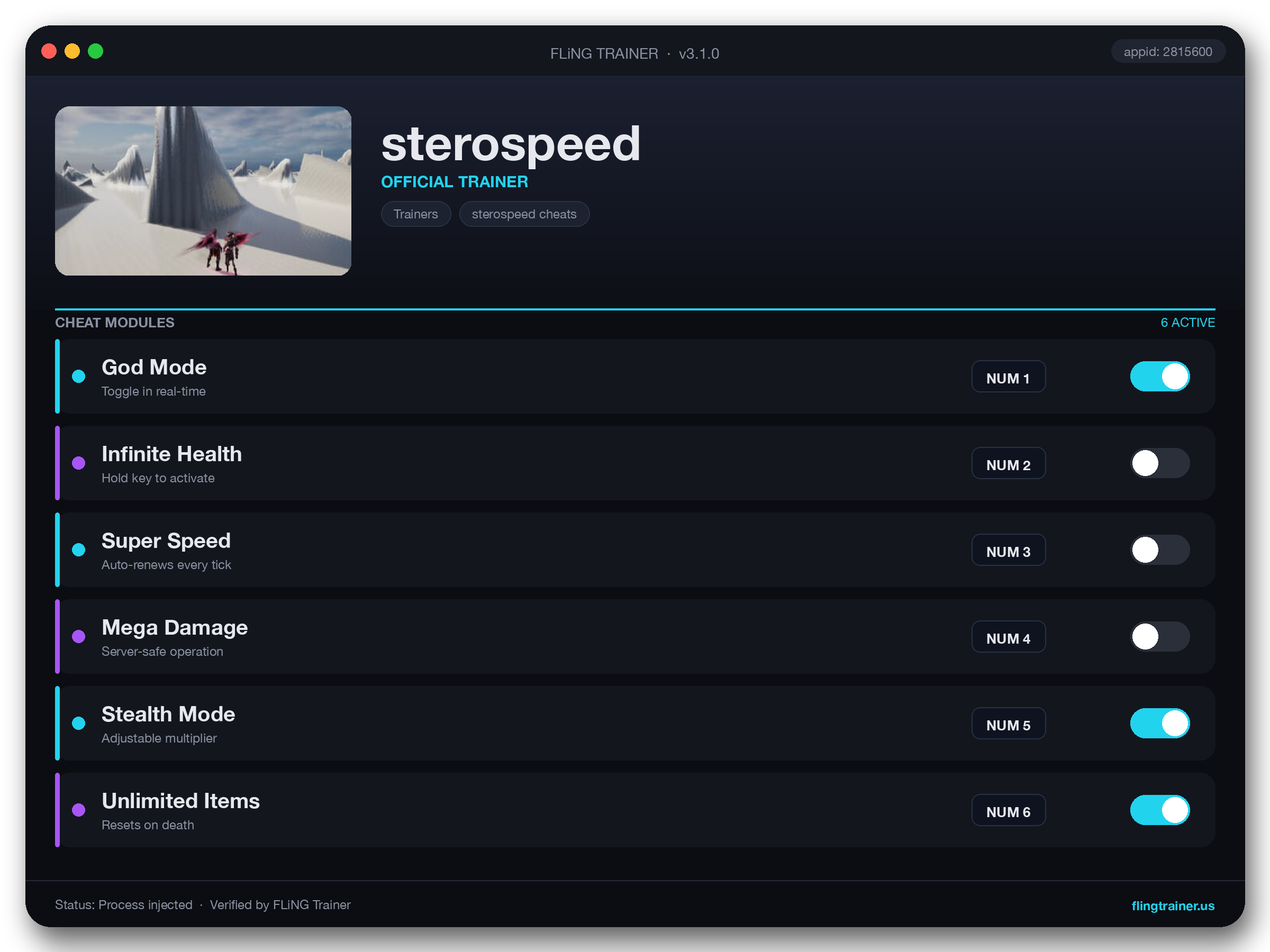 sterospeed Trainer interface
