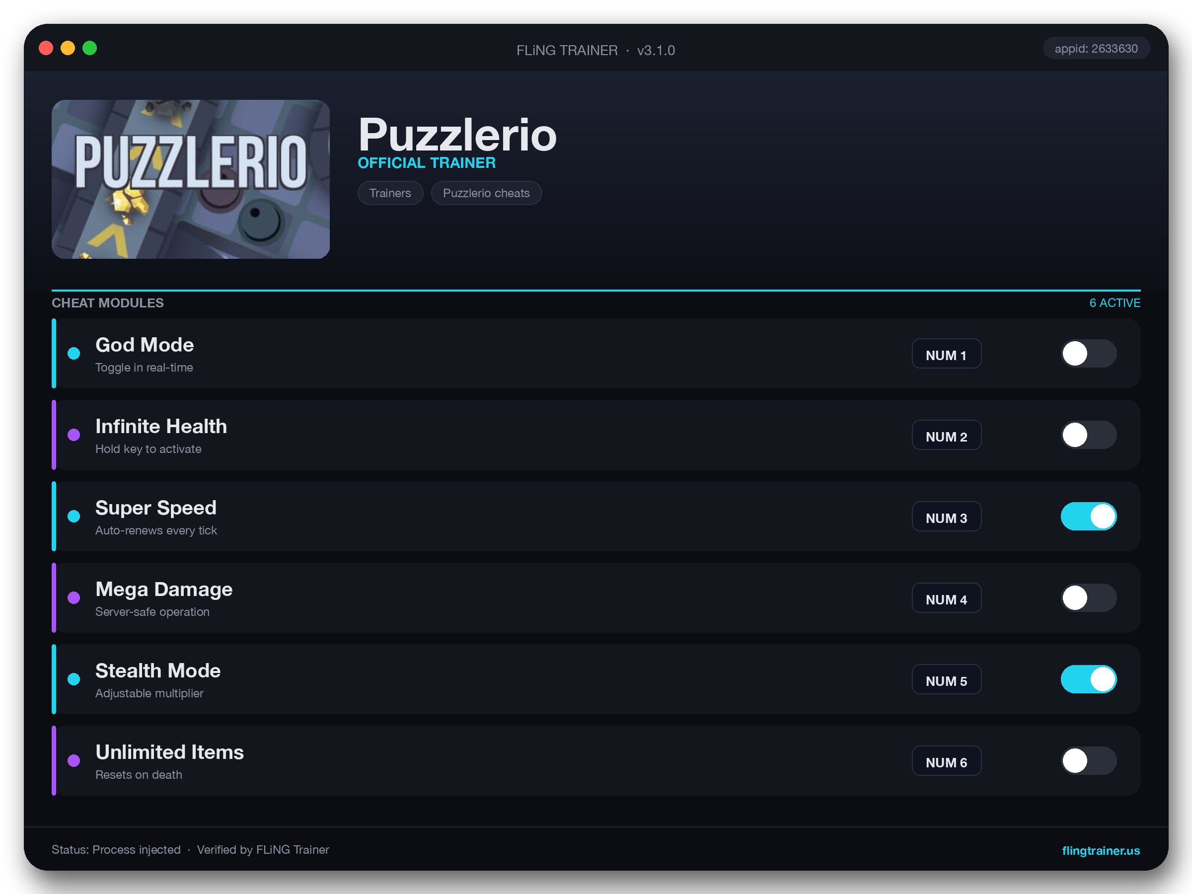 Puzzlerio Trainer interface