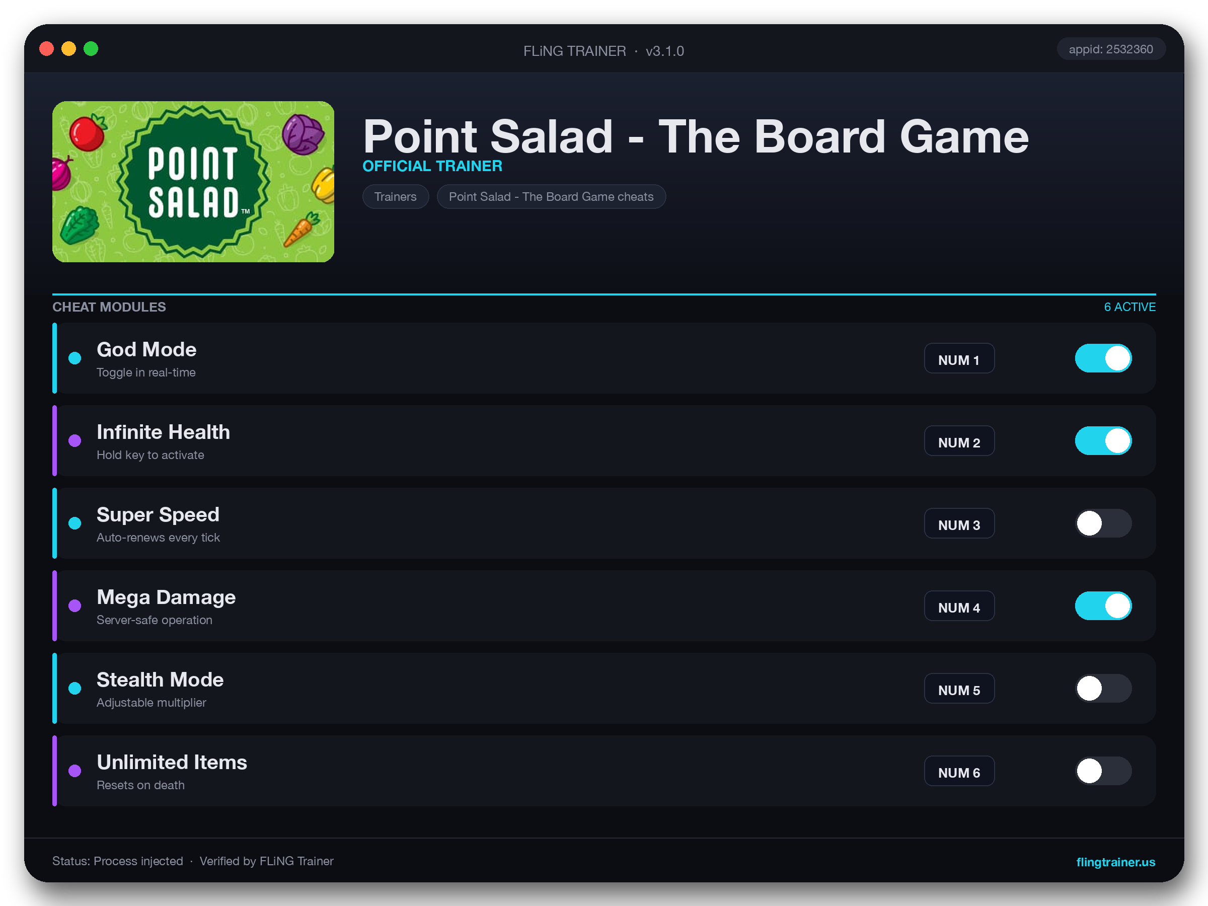Point Salad - The Board Game Trainer interface