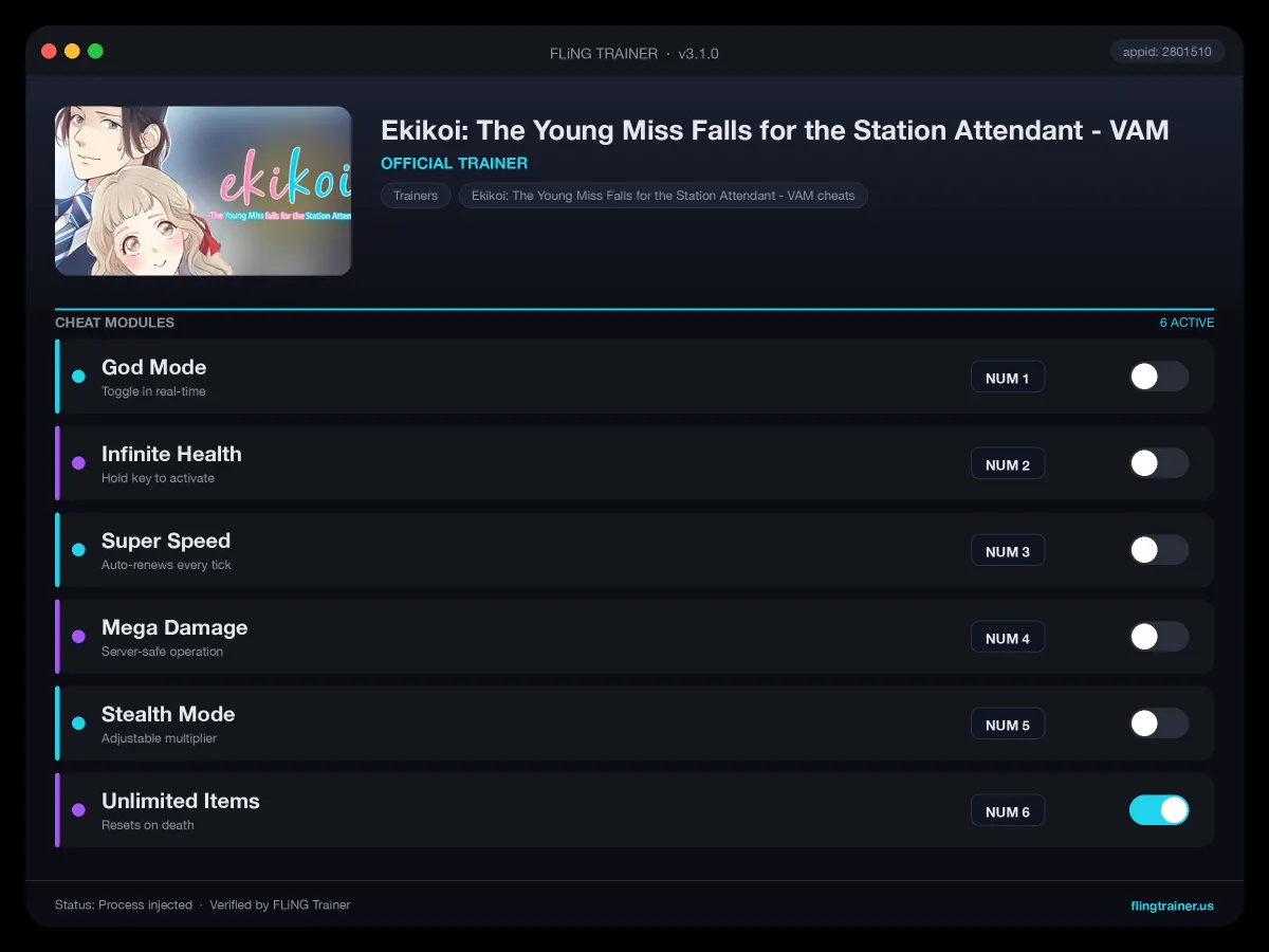 Ekikoi: The Young Miss Falls for the Station Attendant - VAM Trainer interface