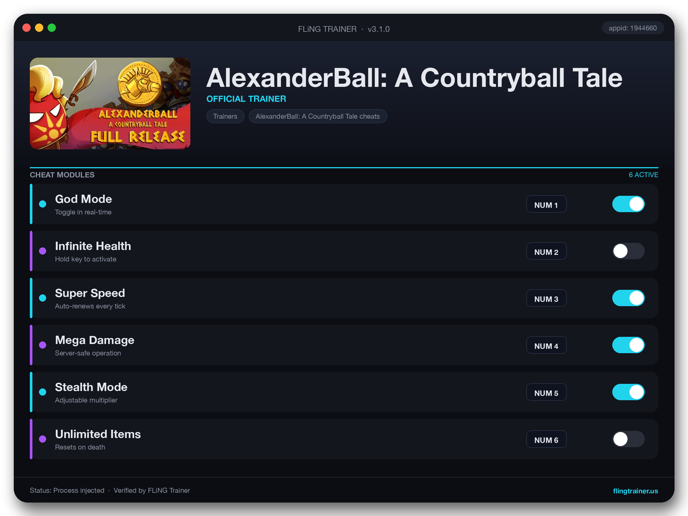 AlexanderBall: A Countryball Tale Trainer interface
