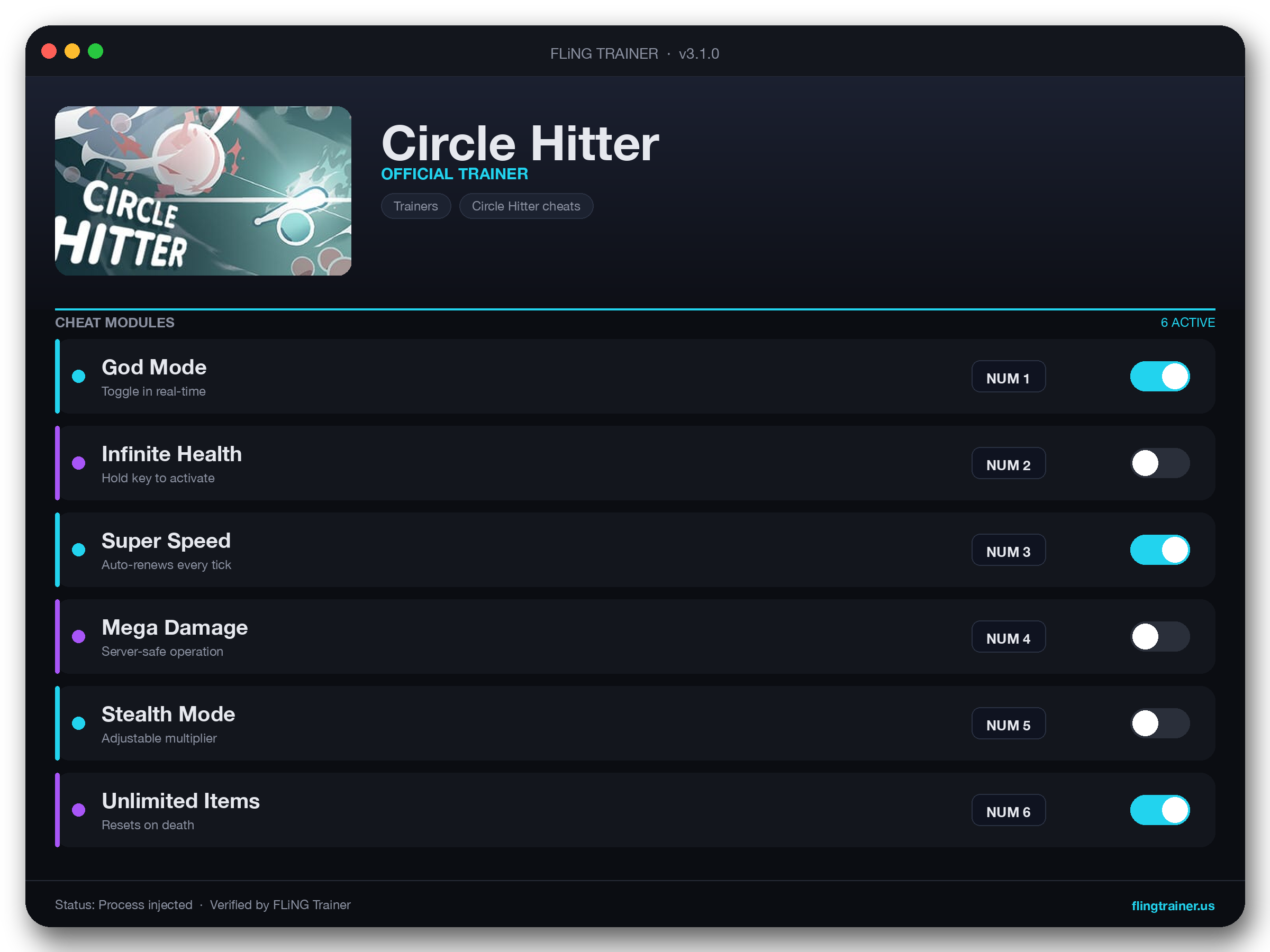 Circle Hitter Trainer interface