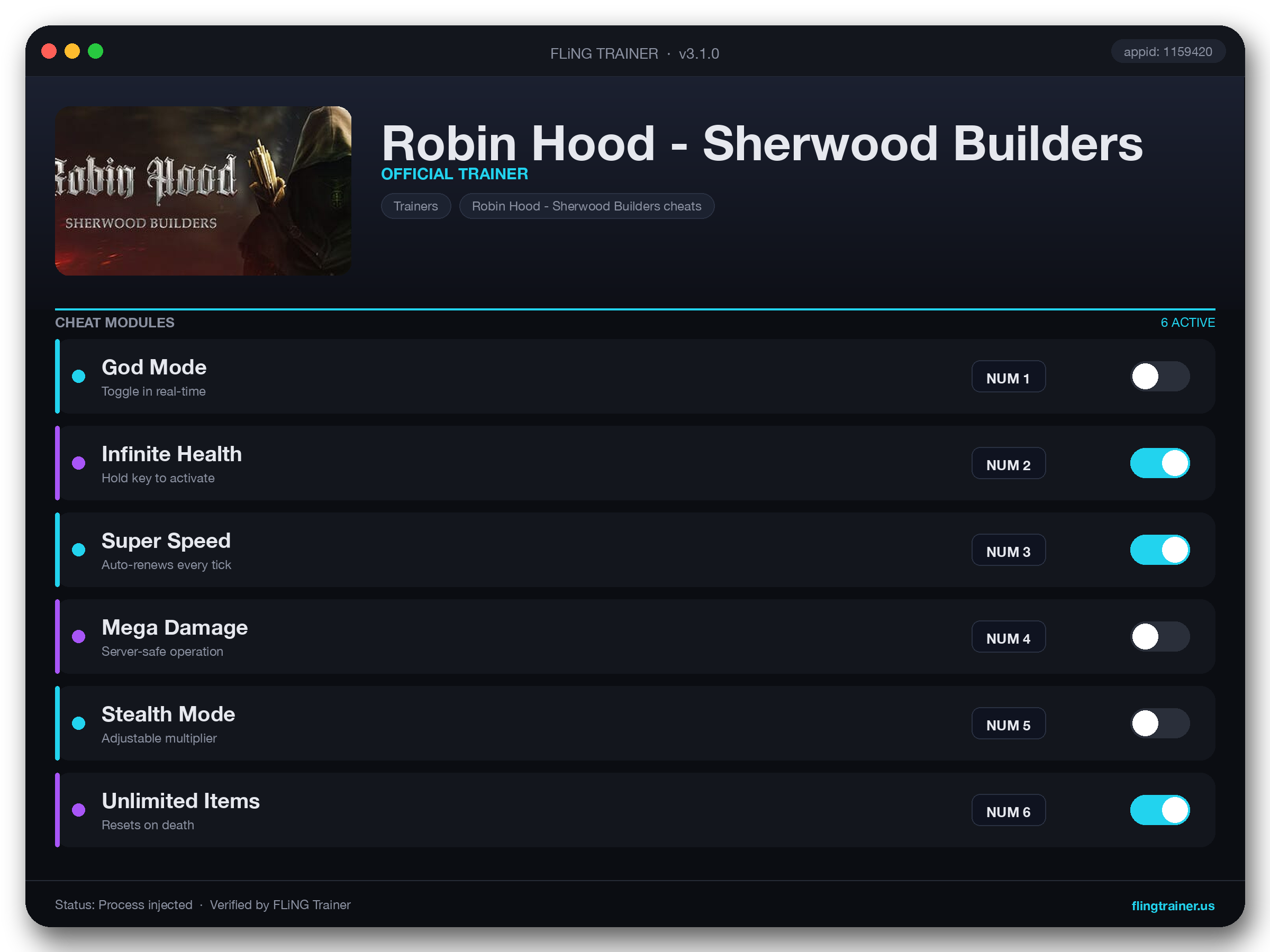 Robin Hood - Sherwood Builders Trainer interface