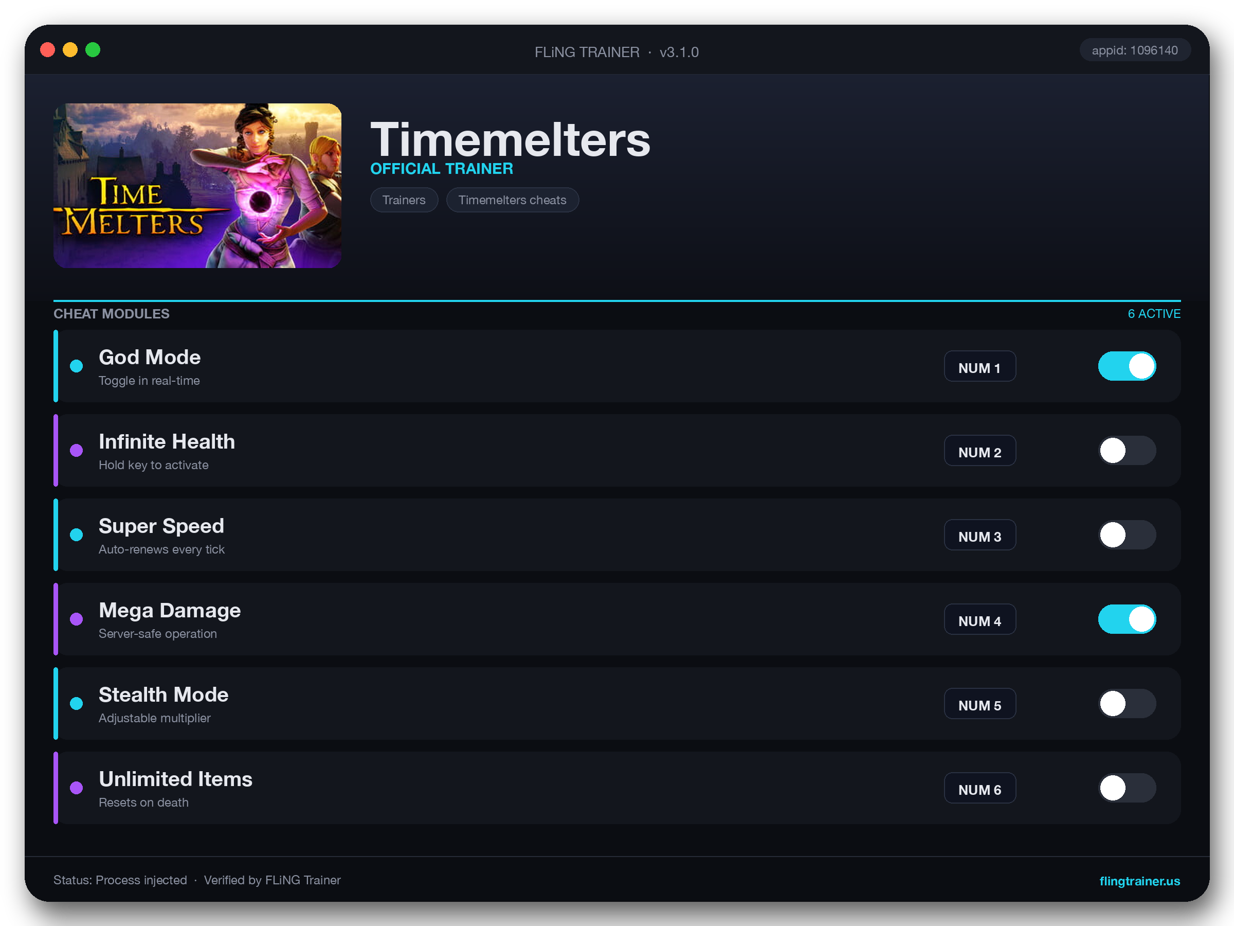 Timemelters Trainer interface
