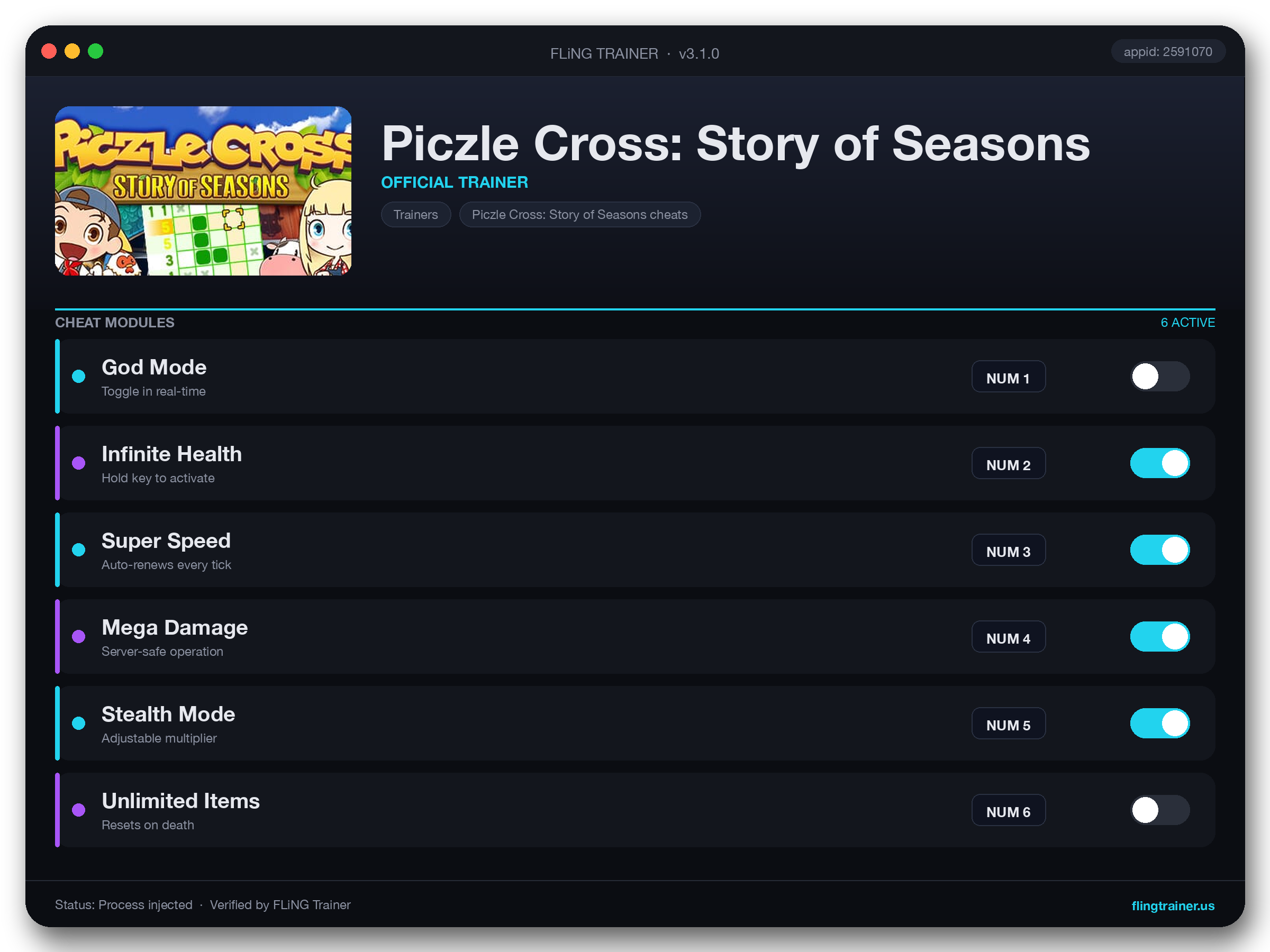 Piczle Cross: Story of Seasons Trainer interface