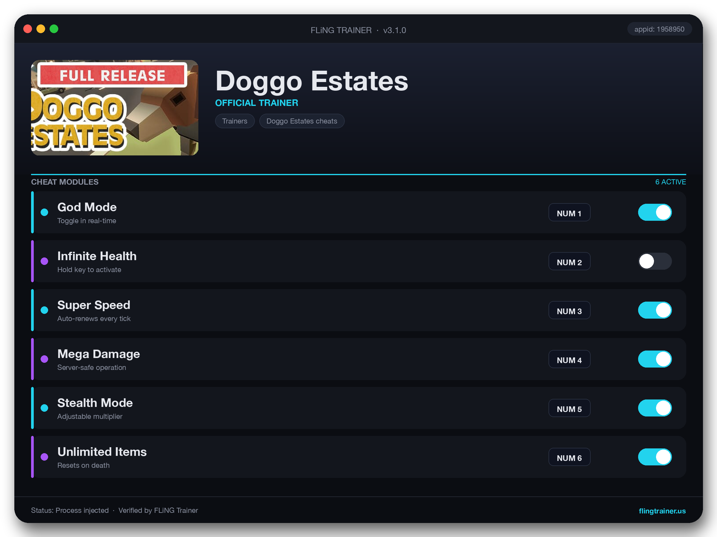Doggo Estates Trainer interface