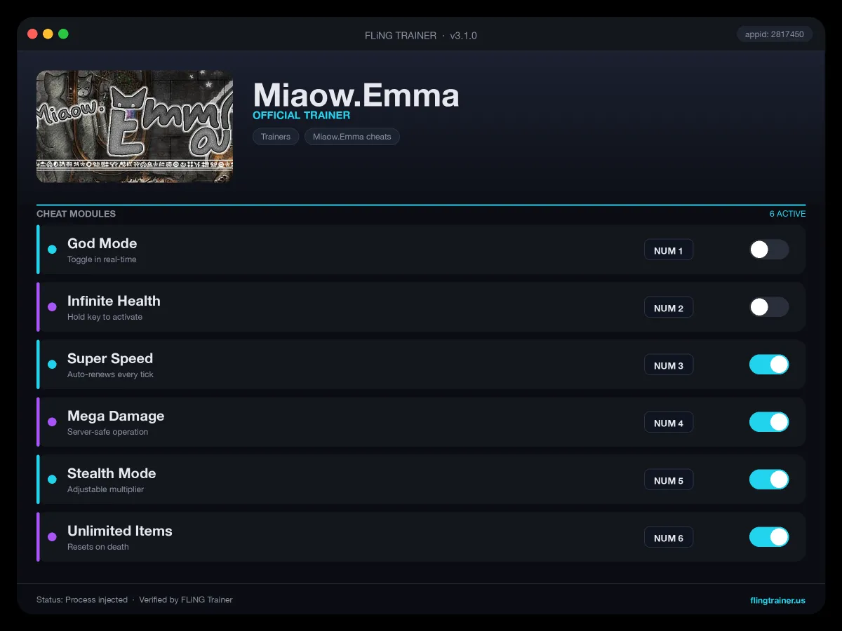Miaow.Emma Trainer interface