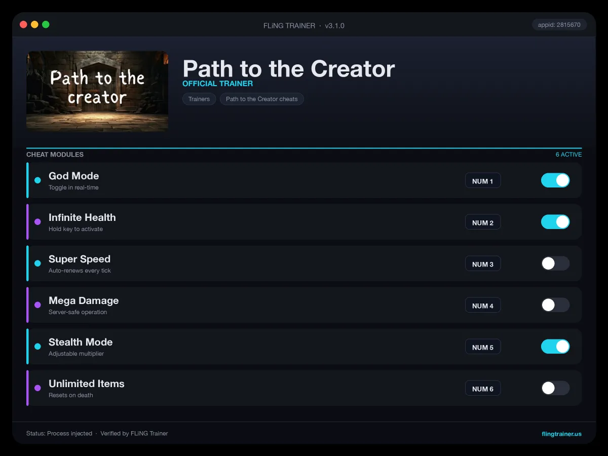 Path to the Creator Trainer interface