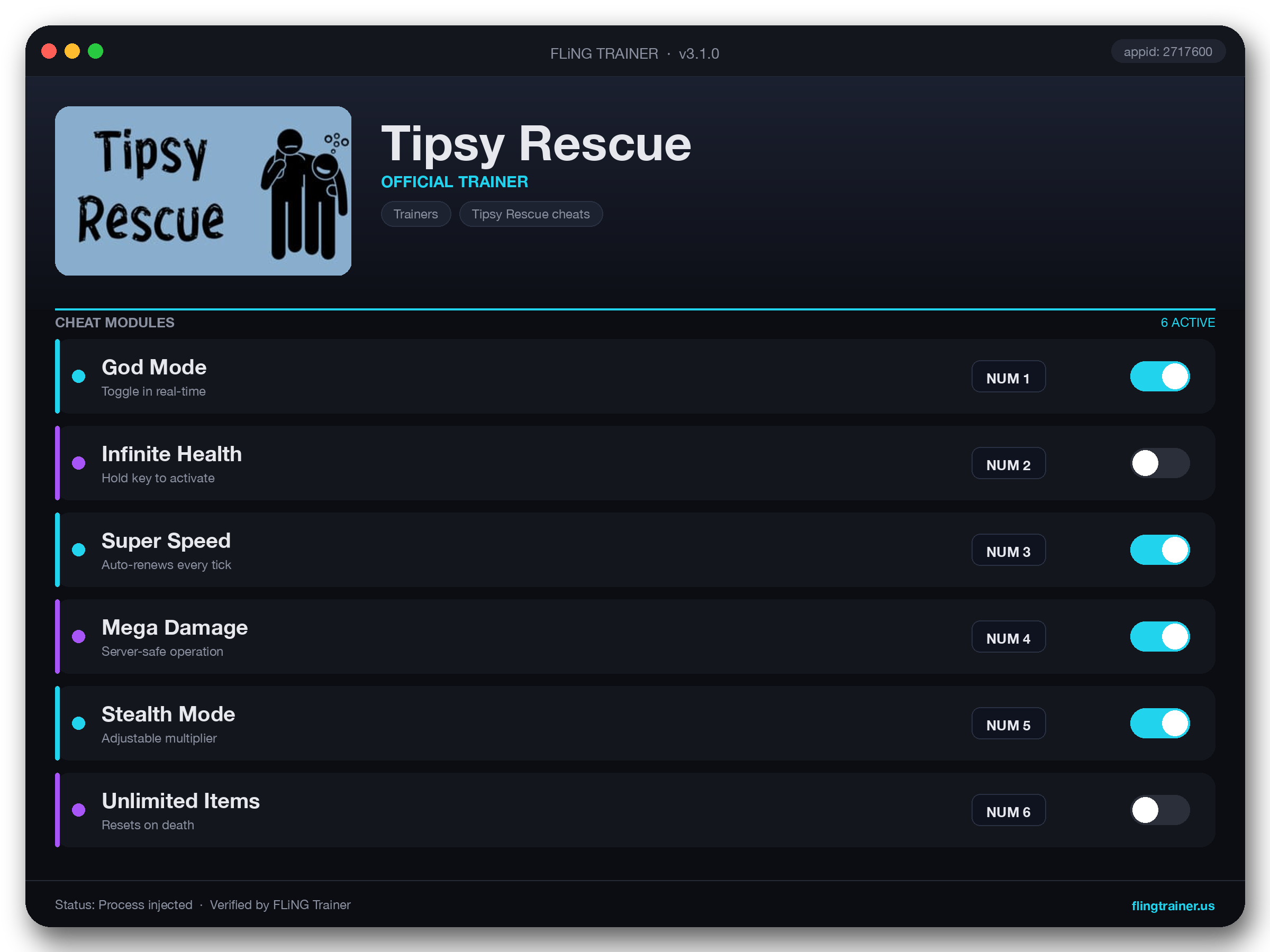 Tipsy Rescue Trainer interface