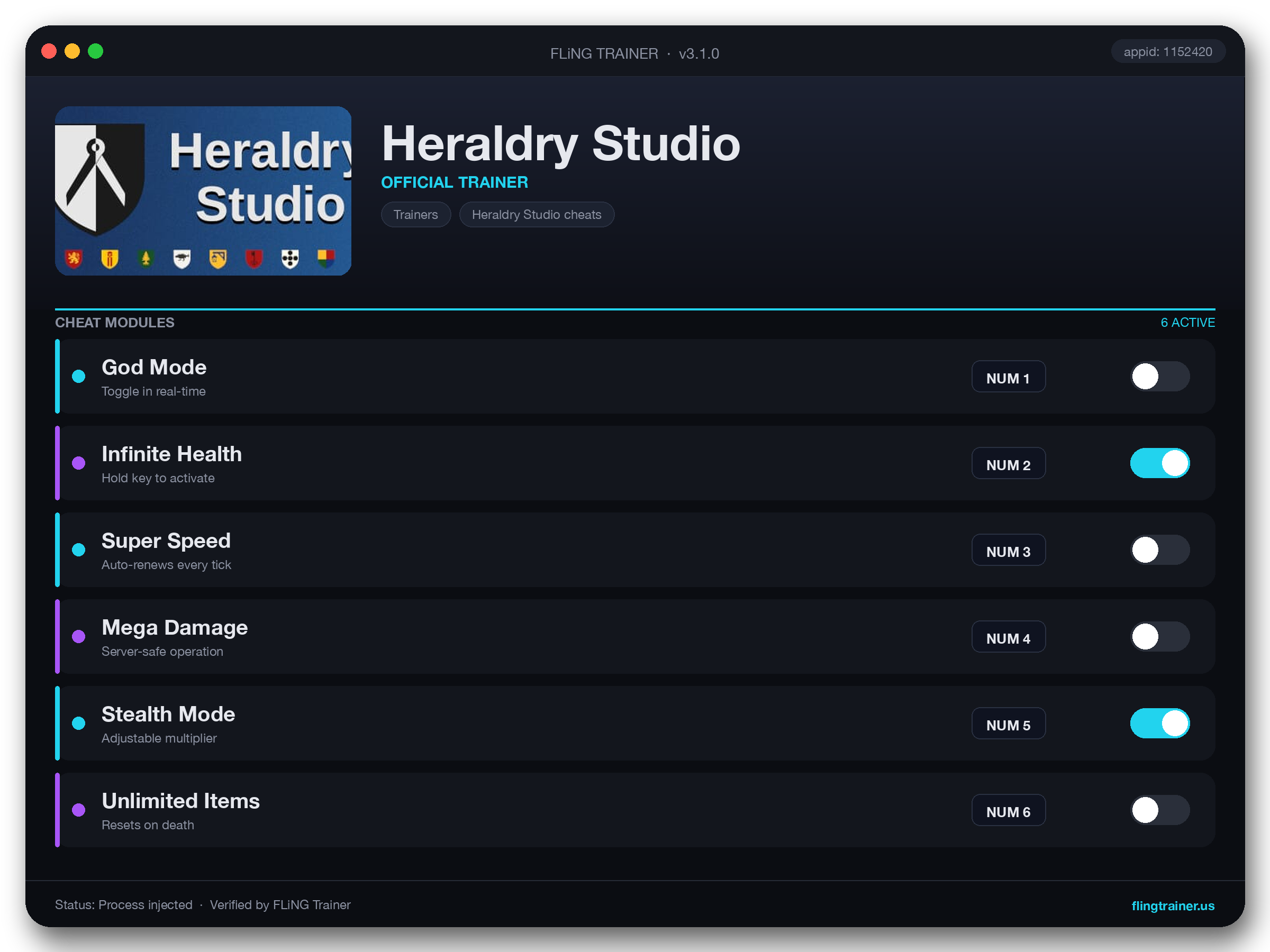 Heraldry Studio Trainer interface