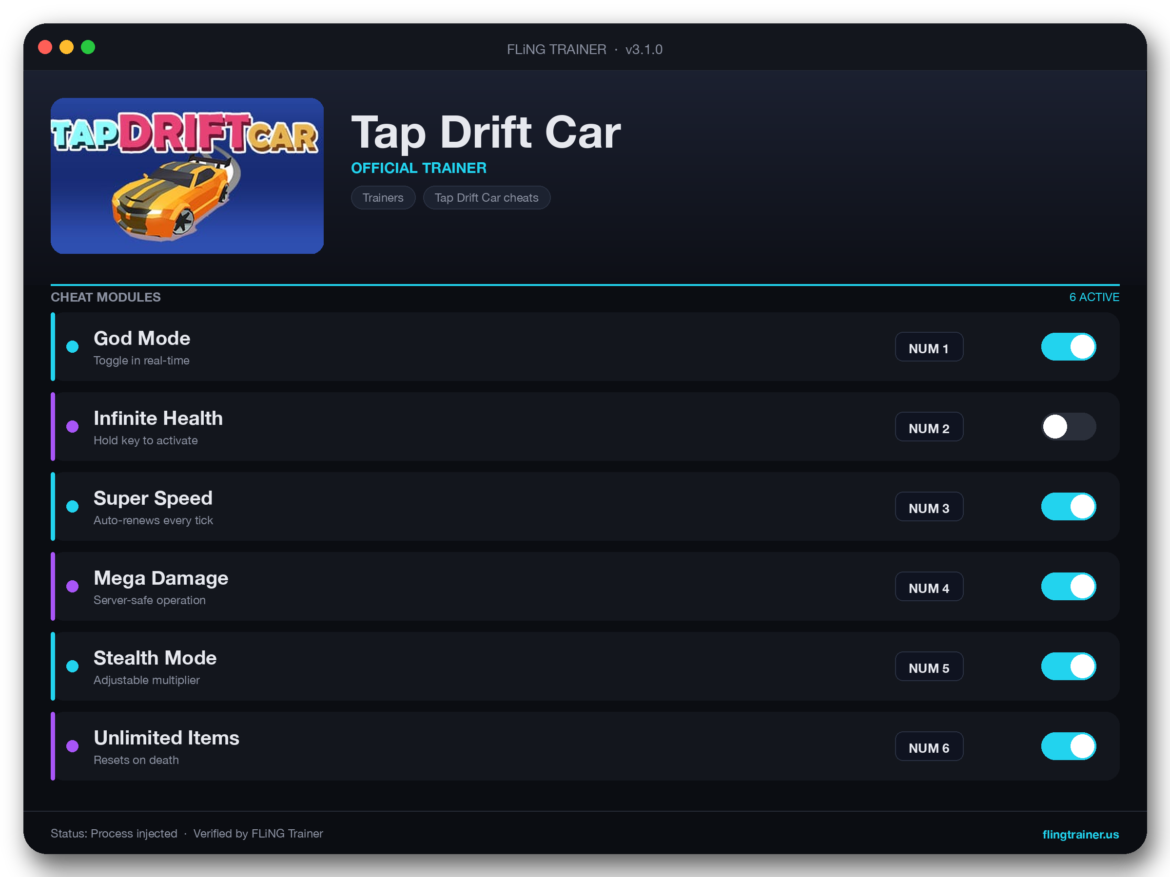 Tap Drift Car Trainer interface