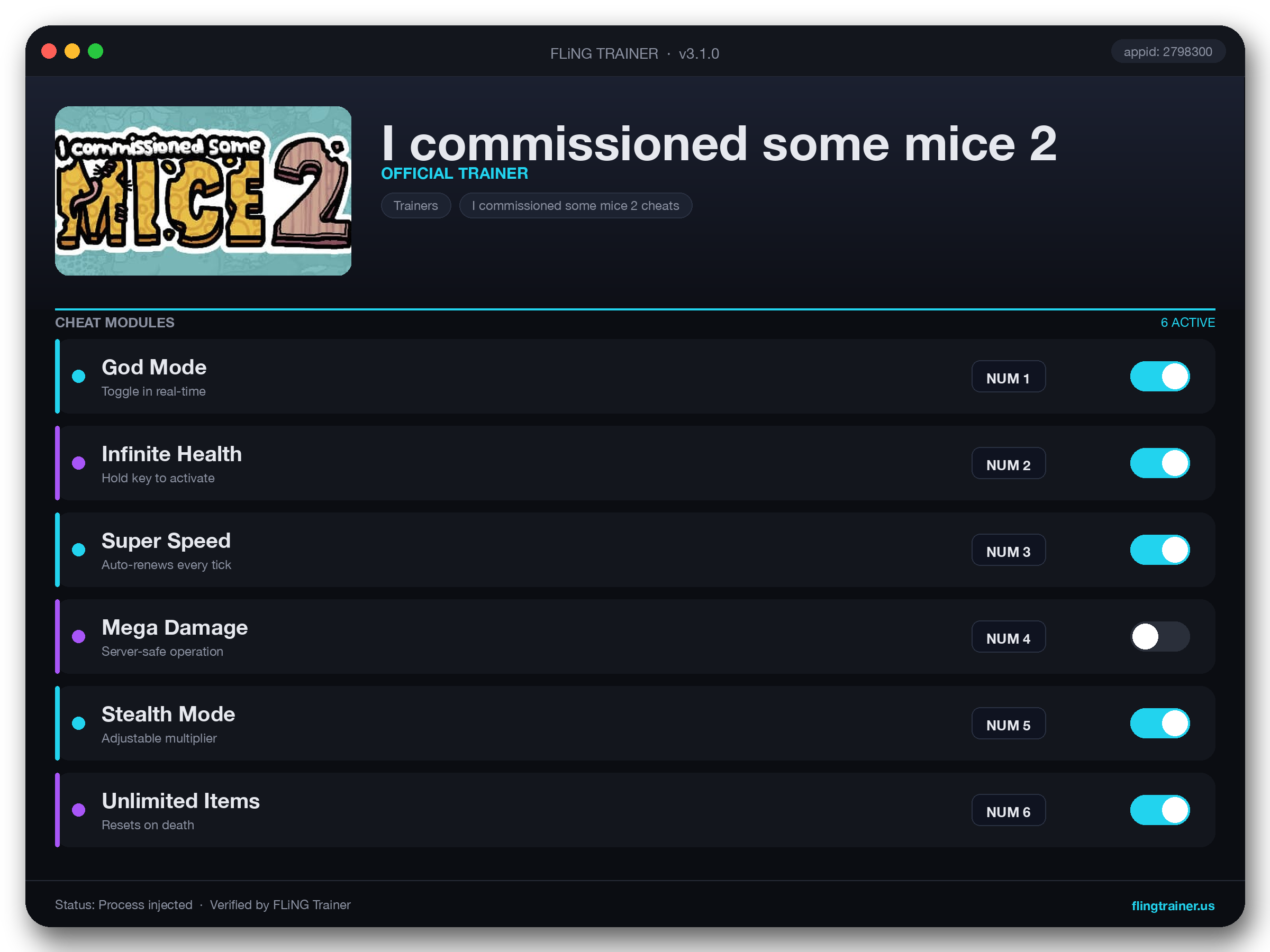 I commissioned some mice 2 Trainer interface