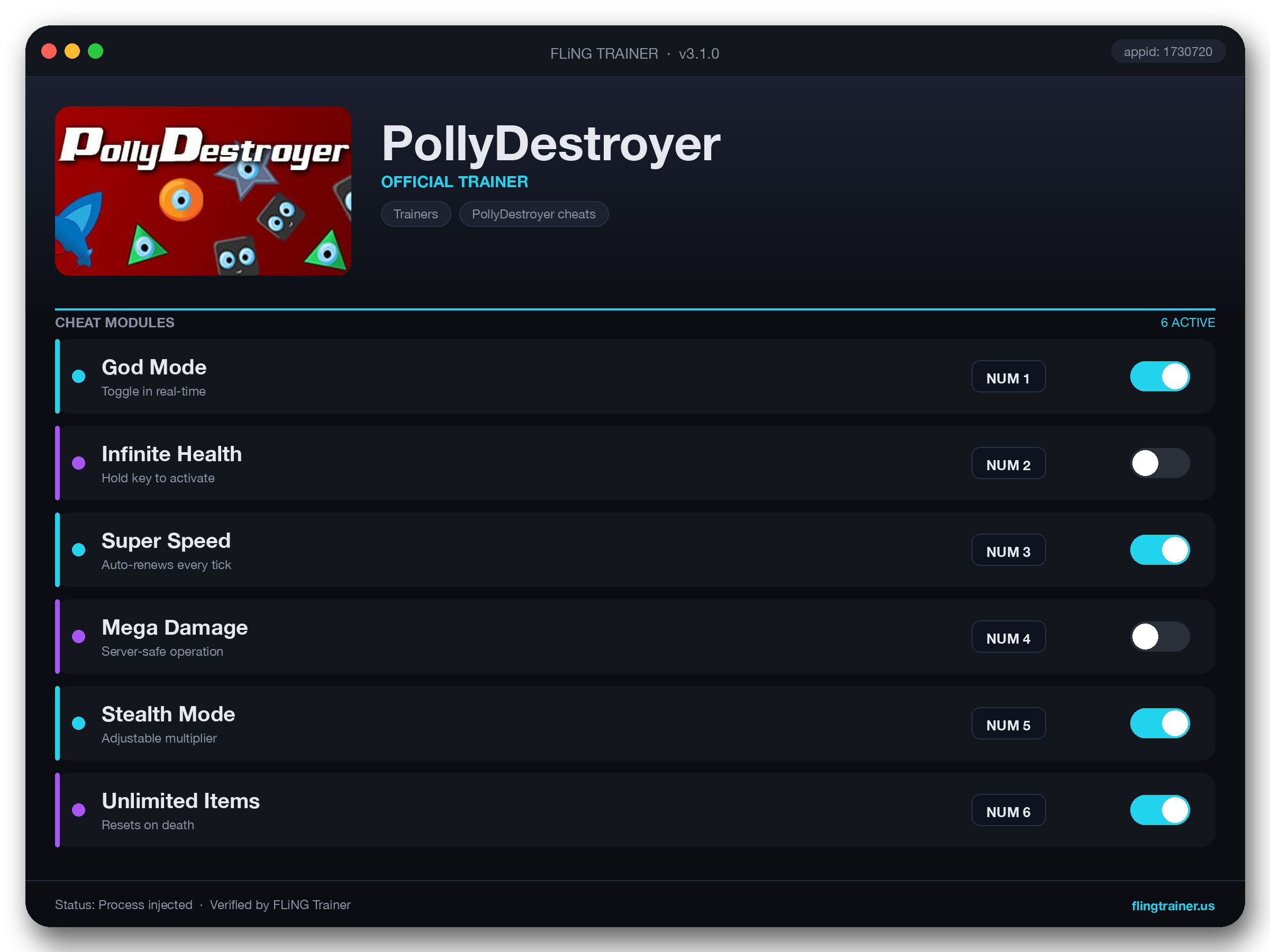PollyDestroyer Trainer interface