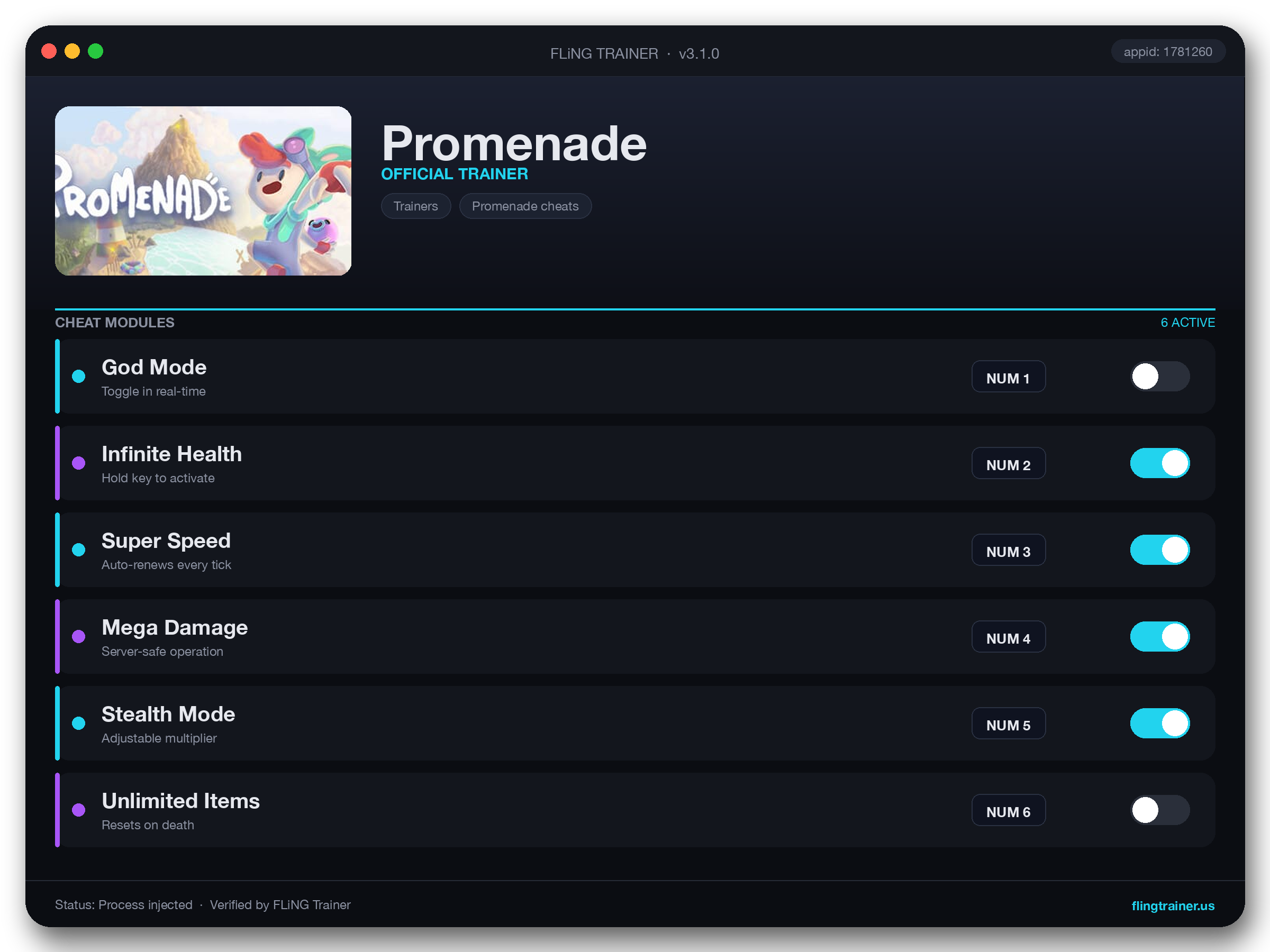 Promenade Trainer interface