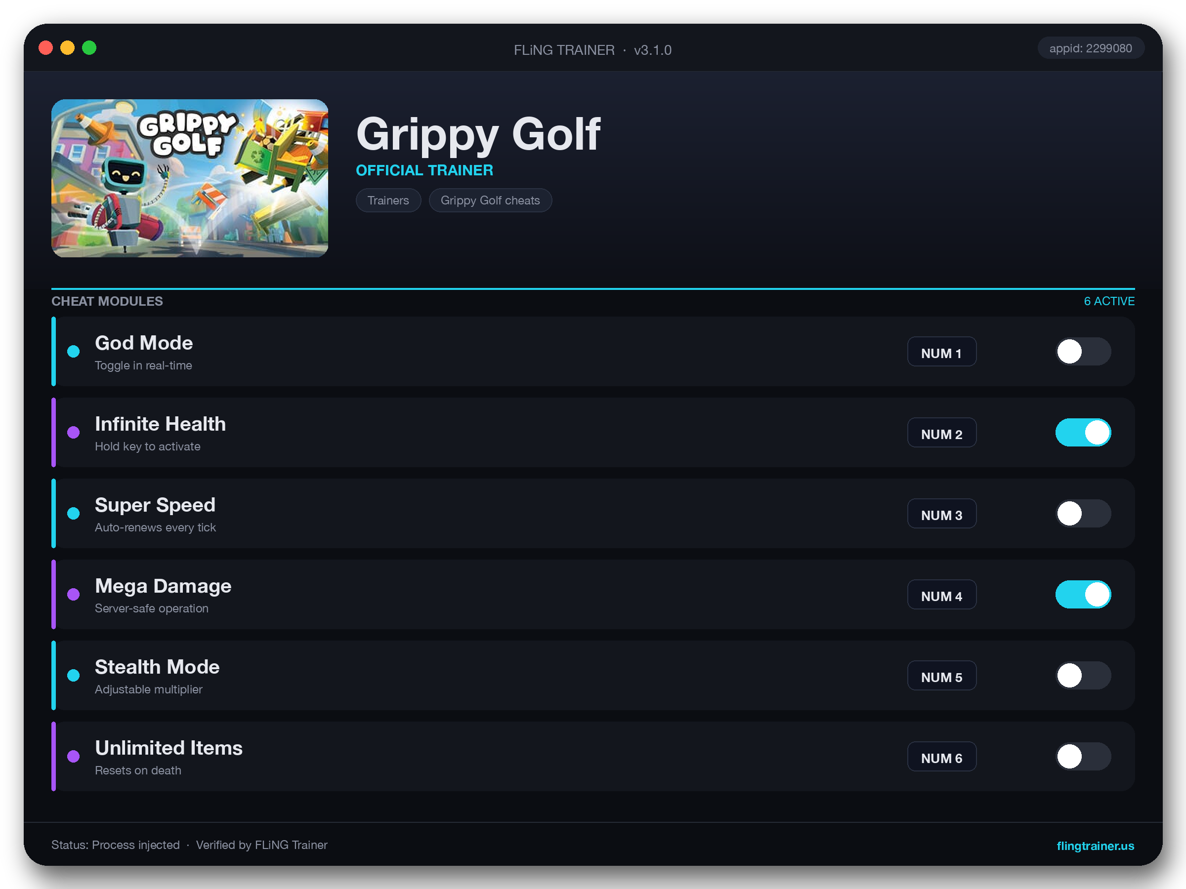 Grippy Golf Trainer interface