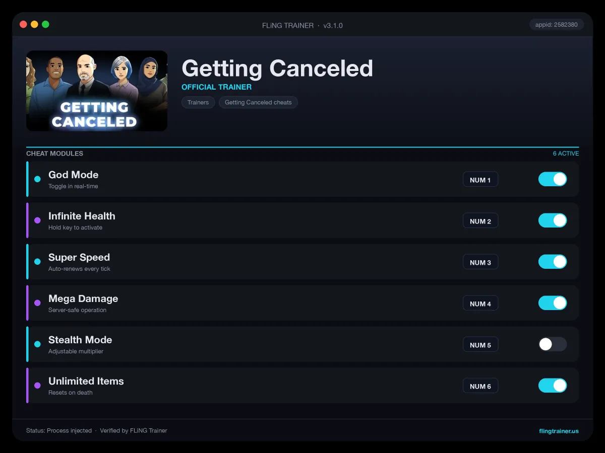 Getting Canceled Trainer interface