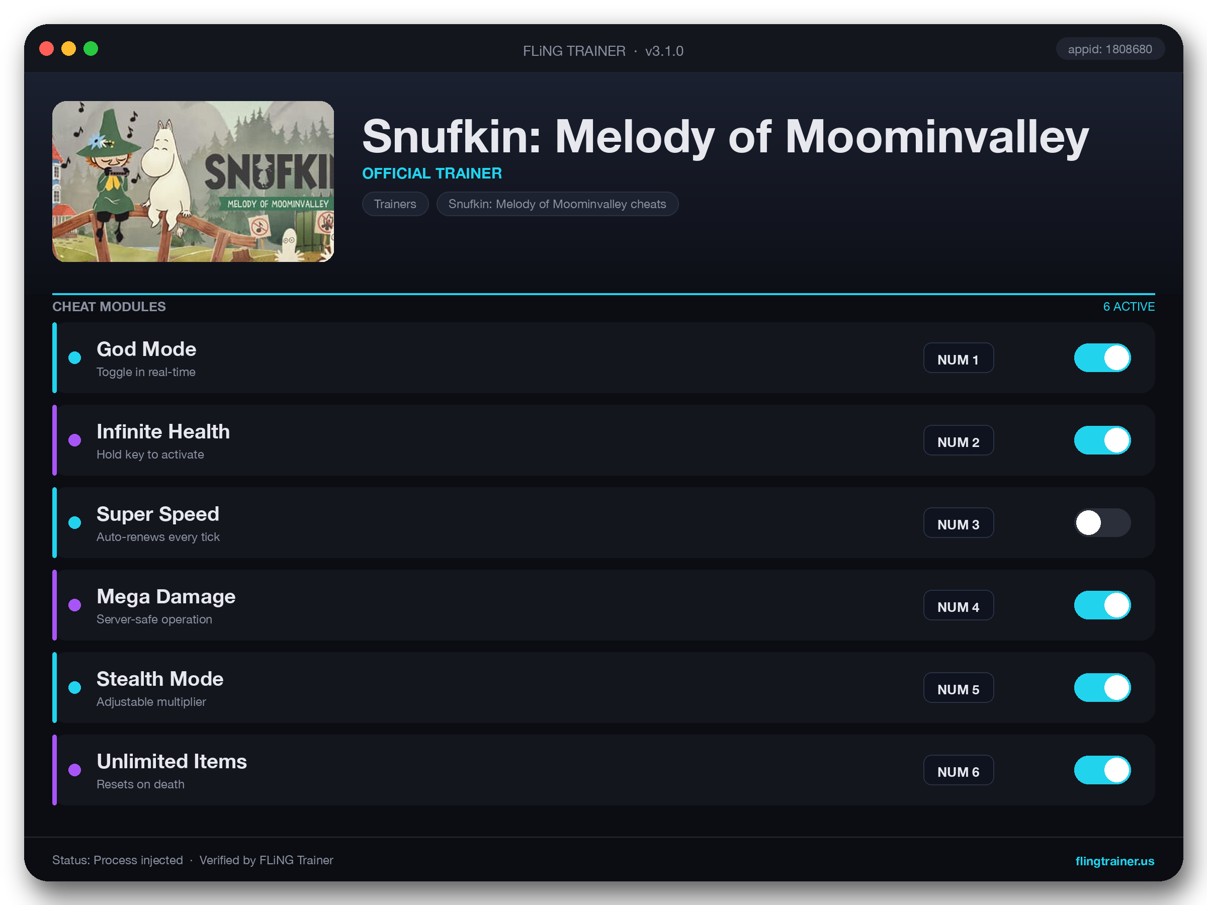 Snufkin: Melody of Moominvalley Trainer interface