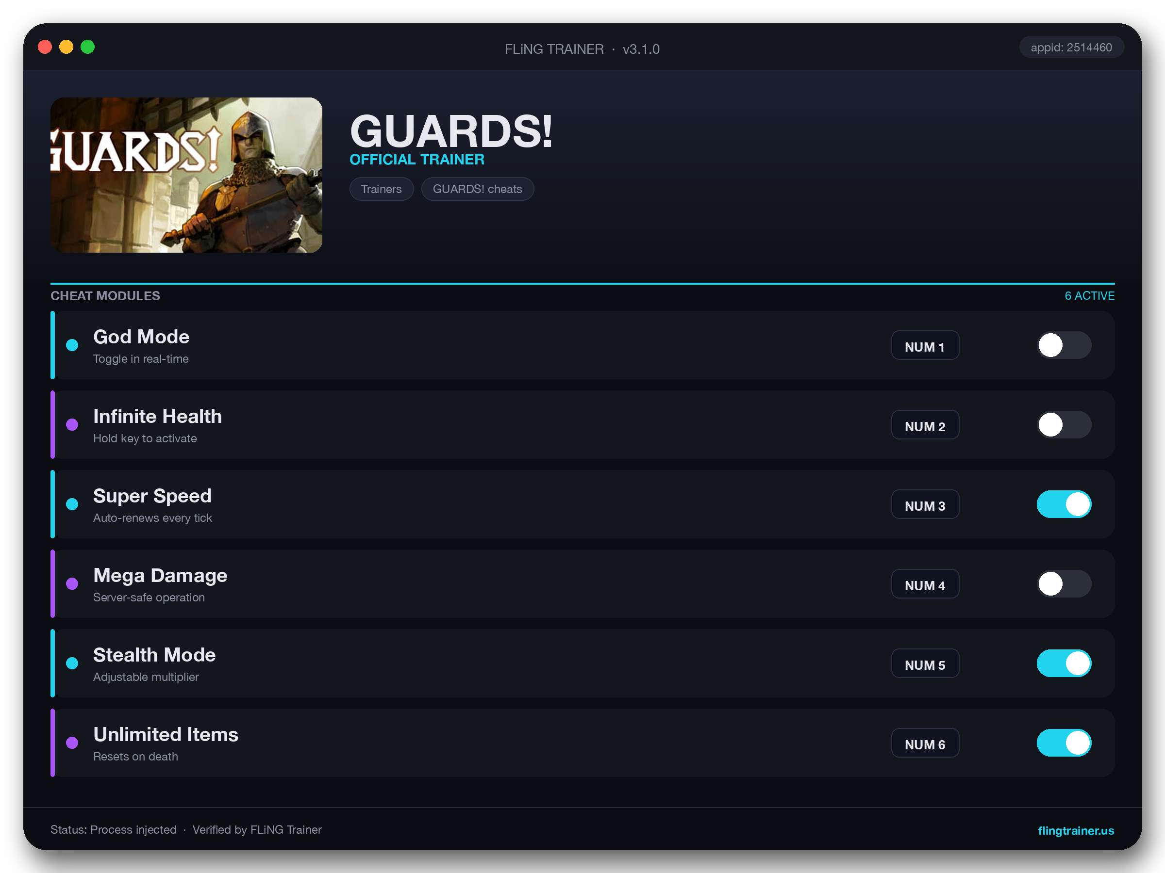 GUARDS! Trainer interface