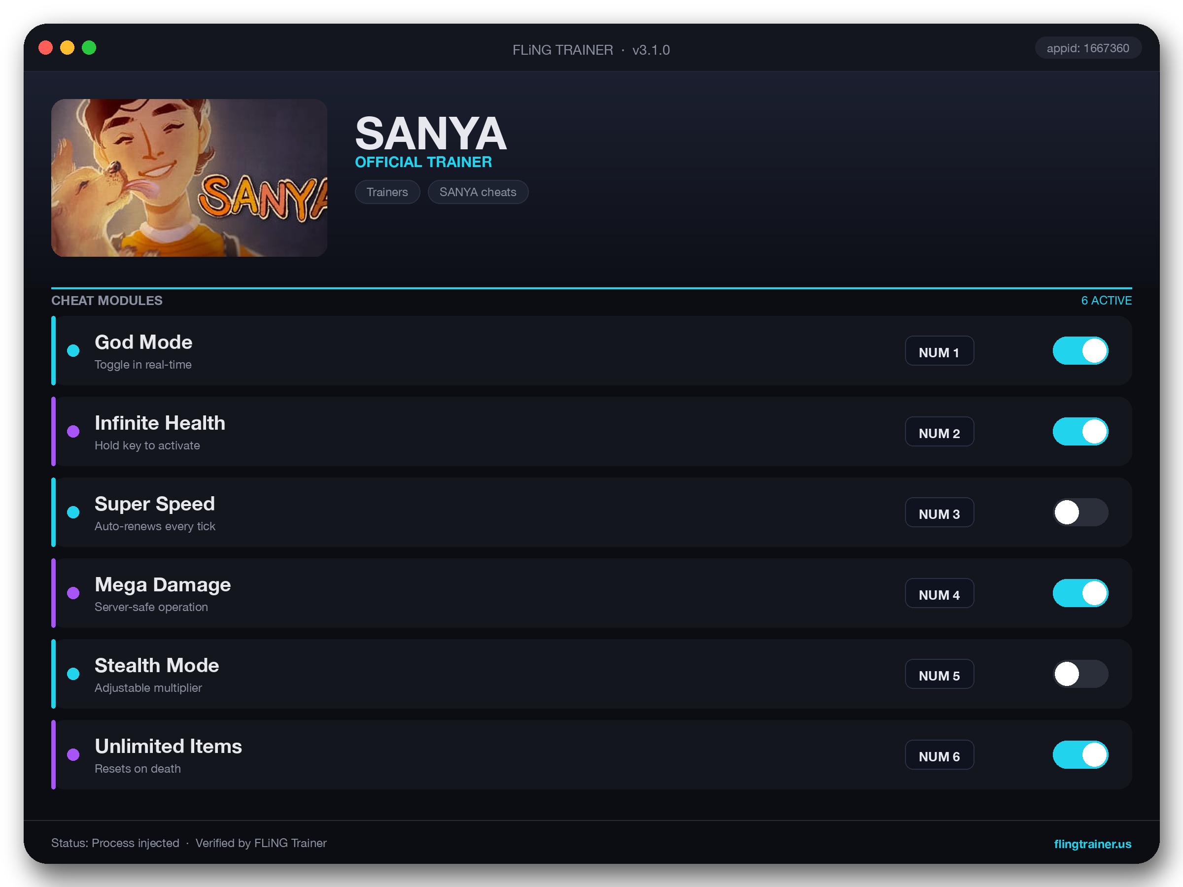 SANYA Trainer interface