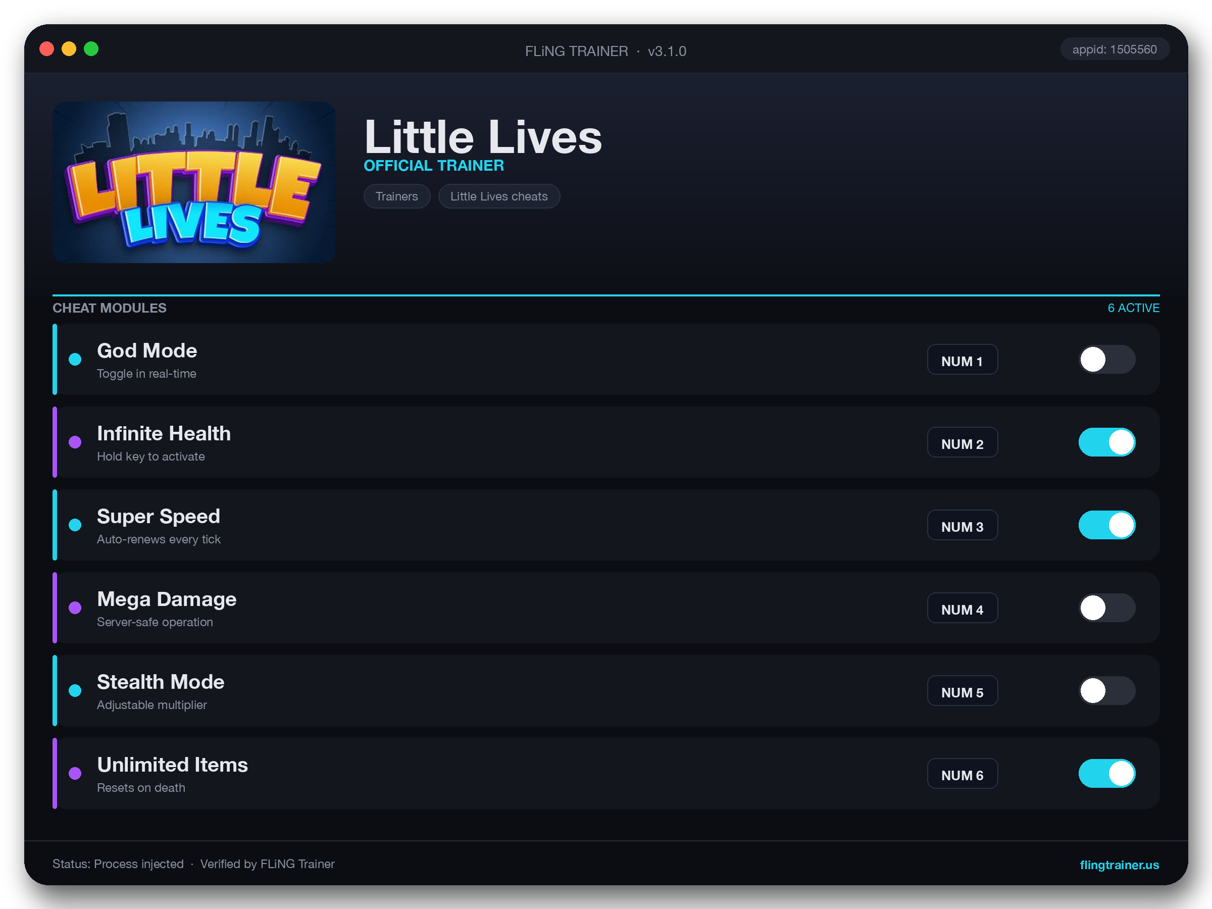 Little Lives Trainer interface