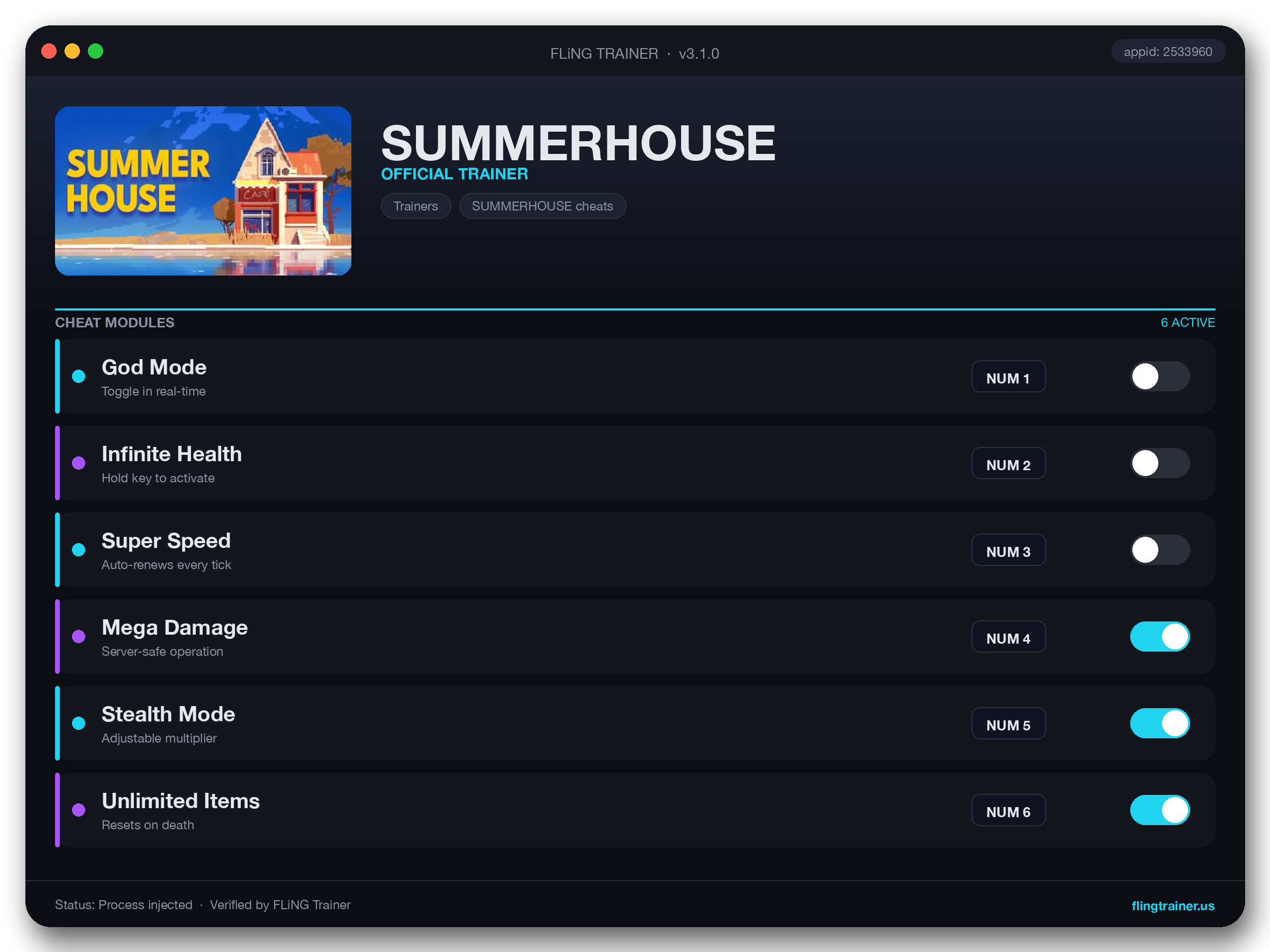 SUMMERHOUSE Trainer interface
