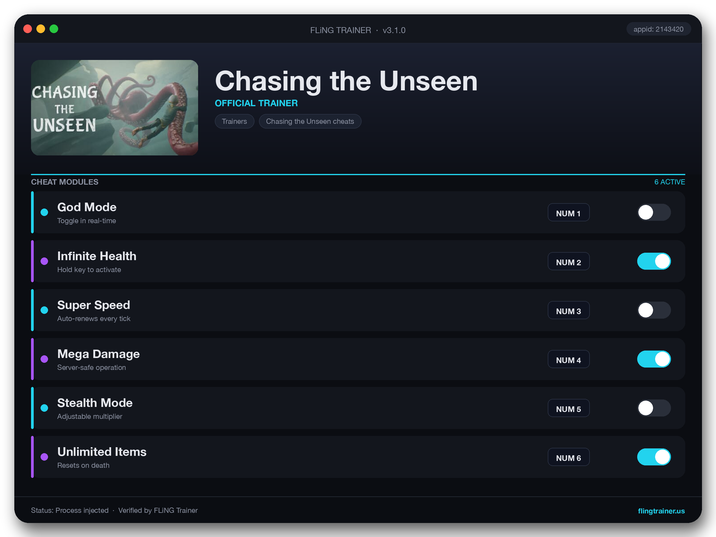 Chasing the Unseen Trainer interface