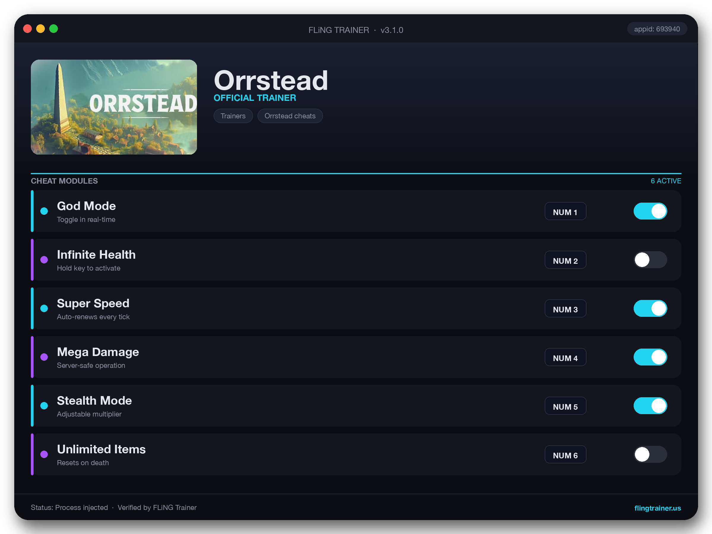 Orrstead Trainer interface