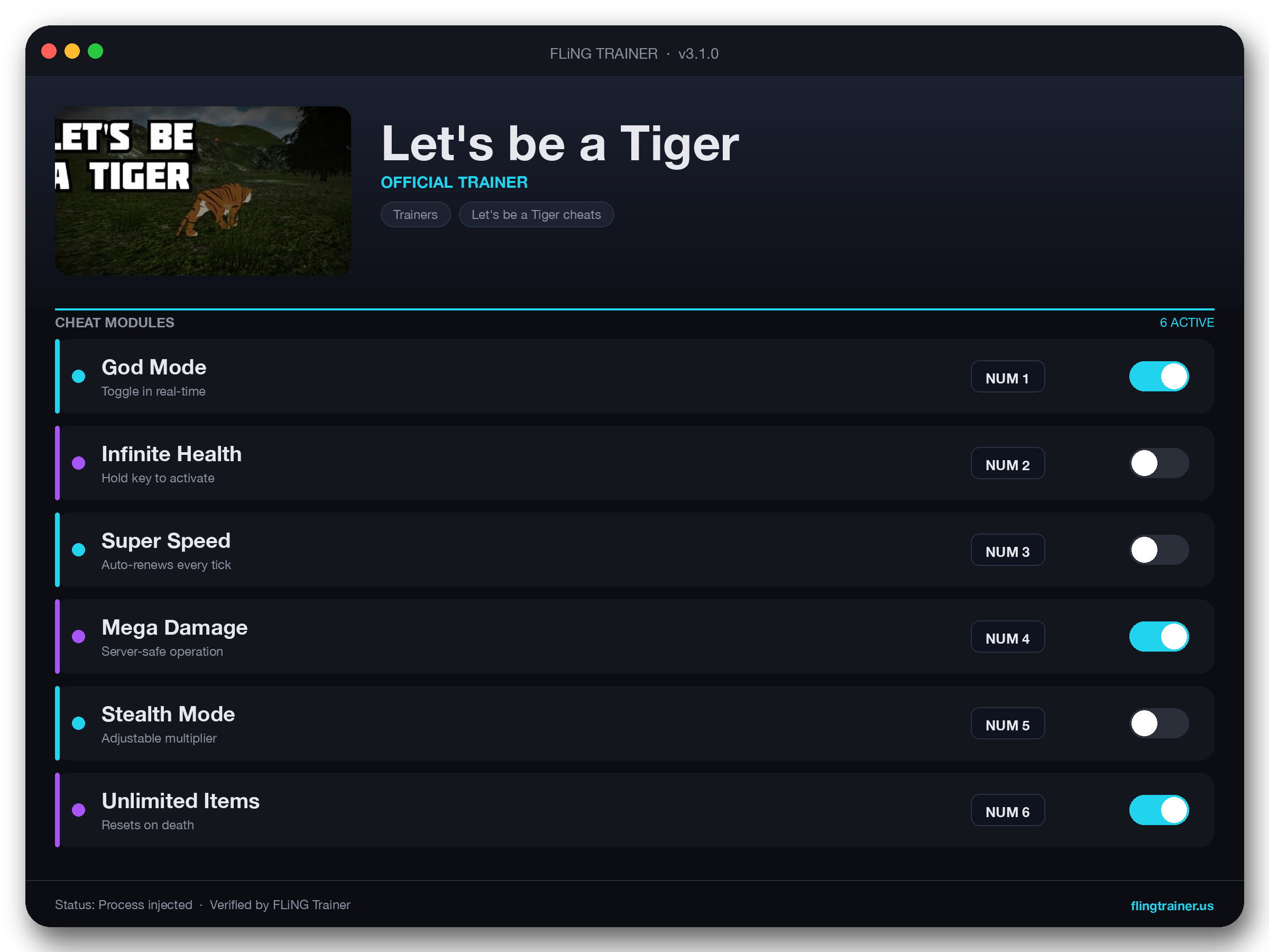 Let's be a Tiger Trainer interface