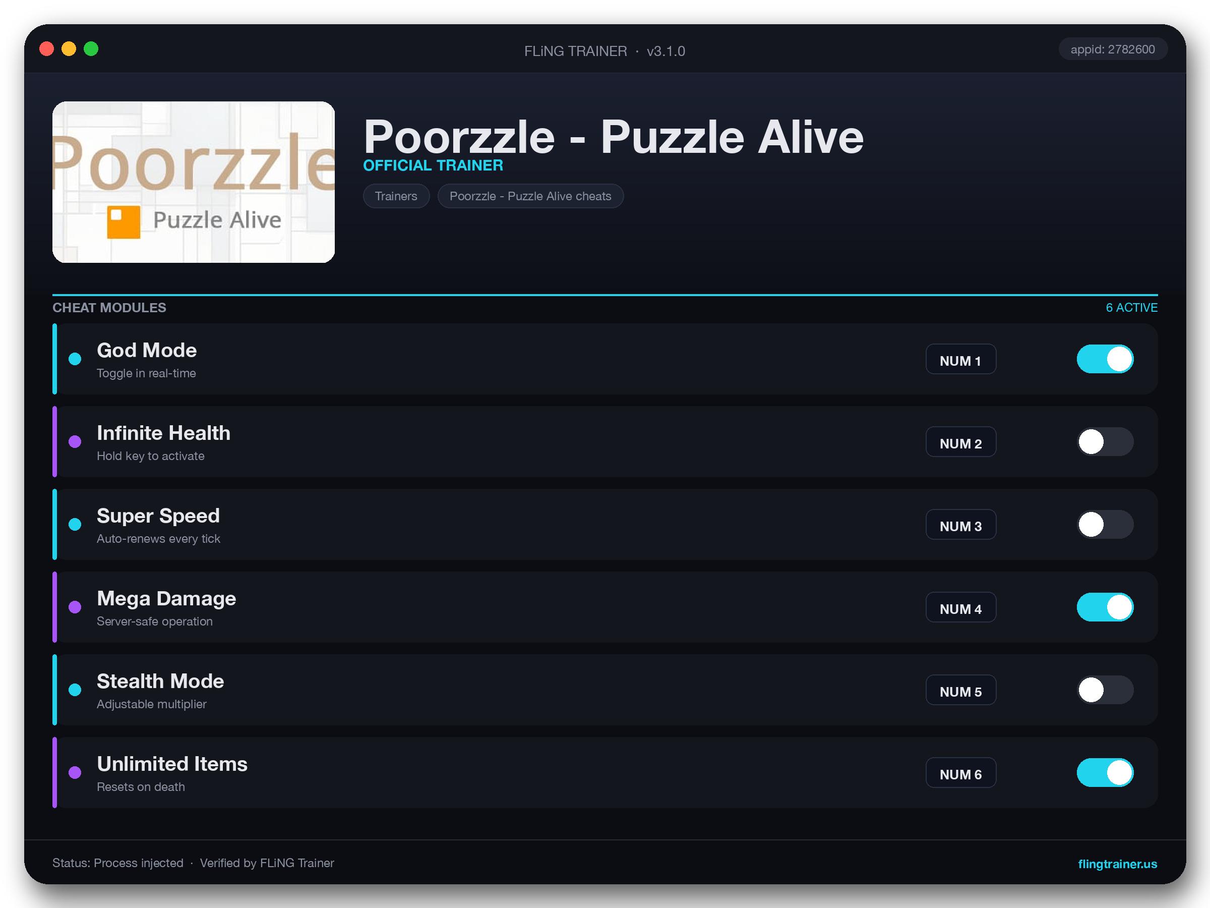 Poorzzle - Puzzle Alive Trainer interface