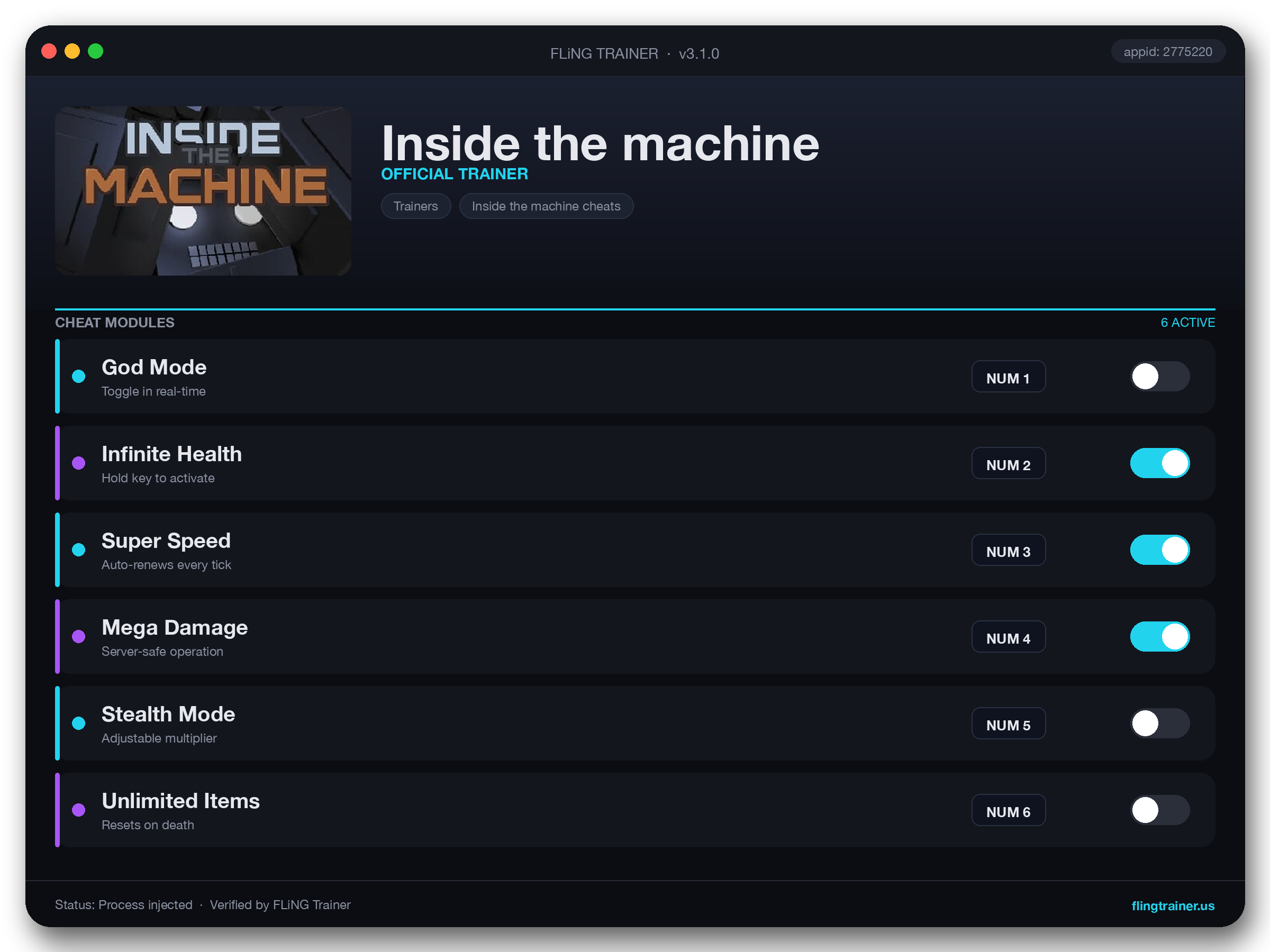 Inside the machine Trainer interface