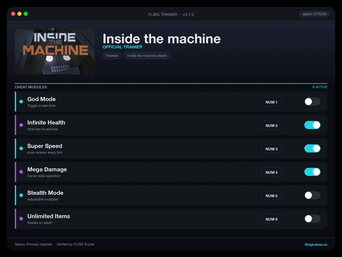 Inside the machine Trainer interface