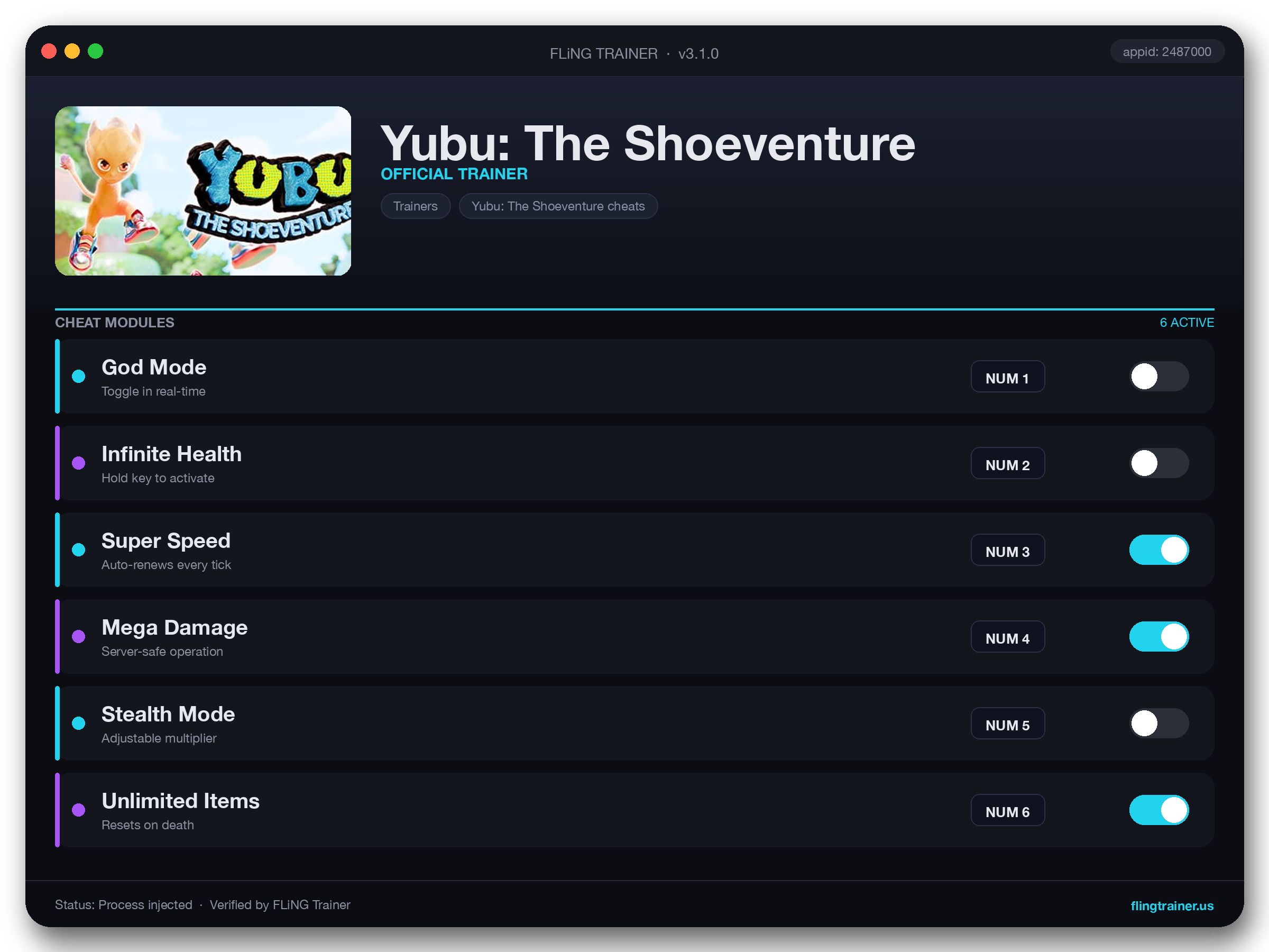 Yubu: The Shoeventure Trainer interface
