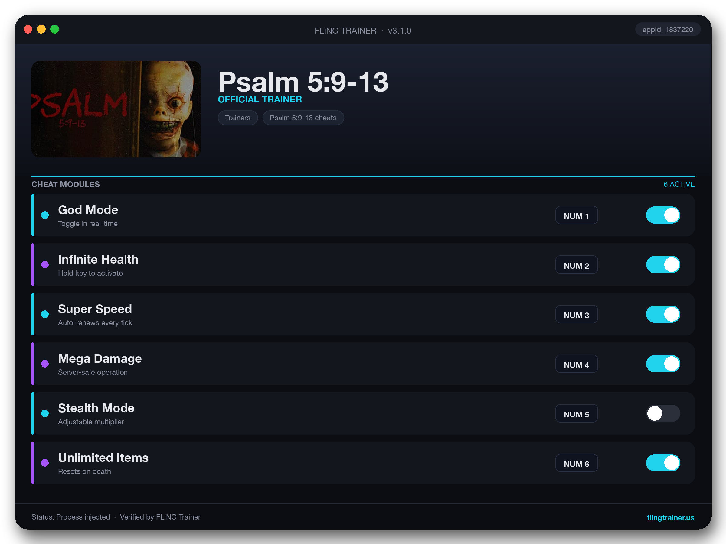 Psalm 5:9-13 Trainer interface