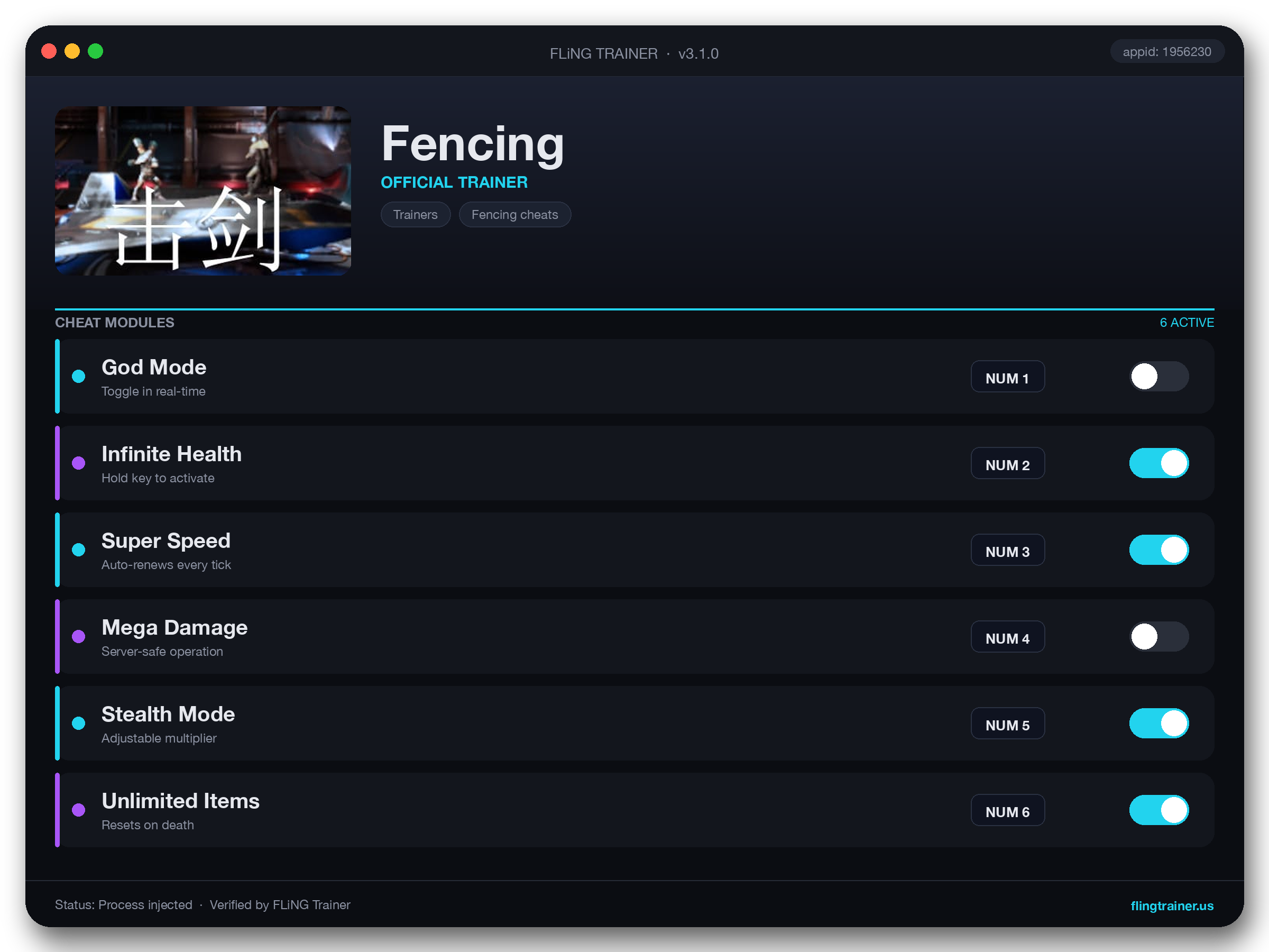 Fencing Trainer interface