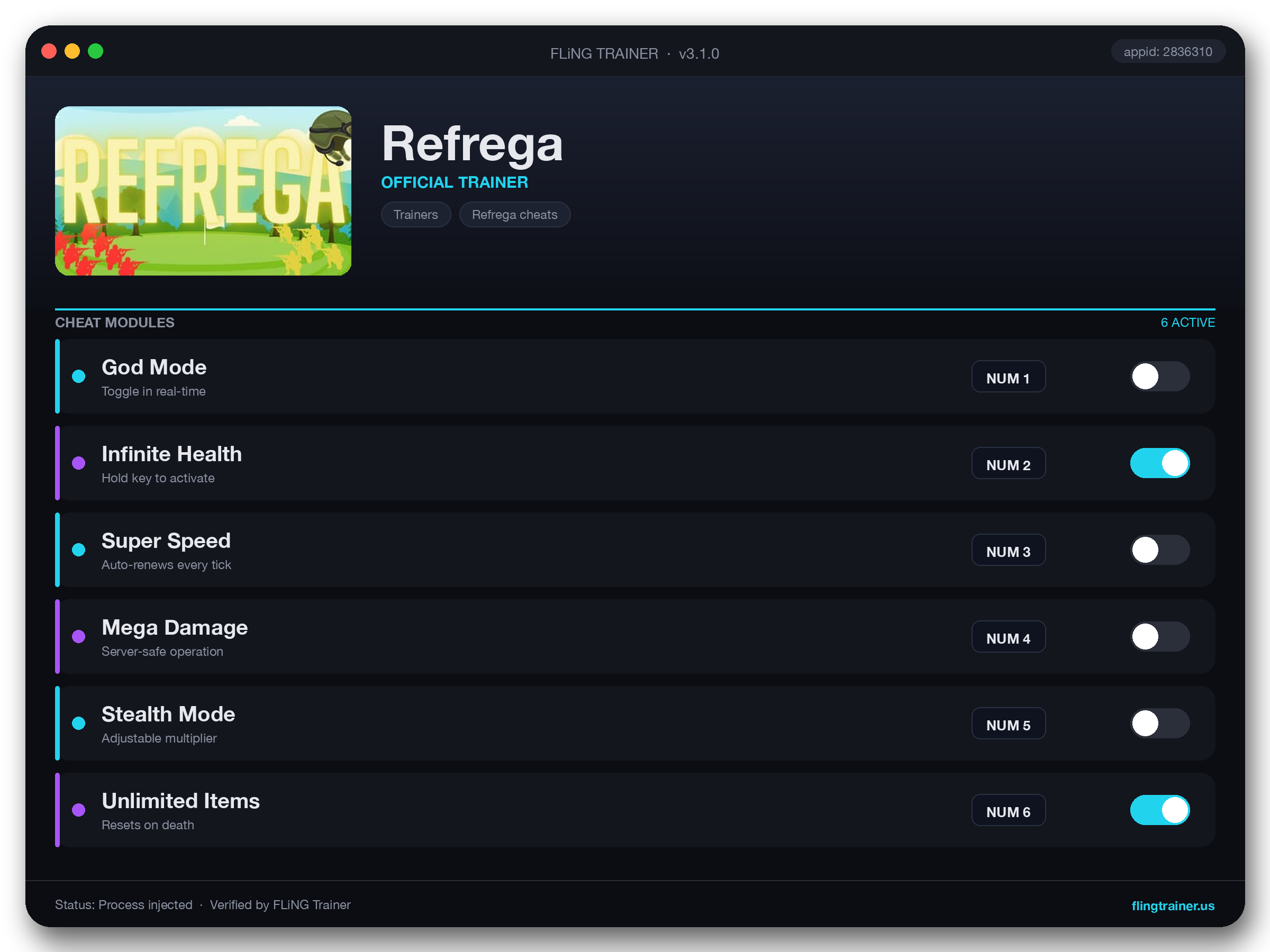 Refrega Trainer interface