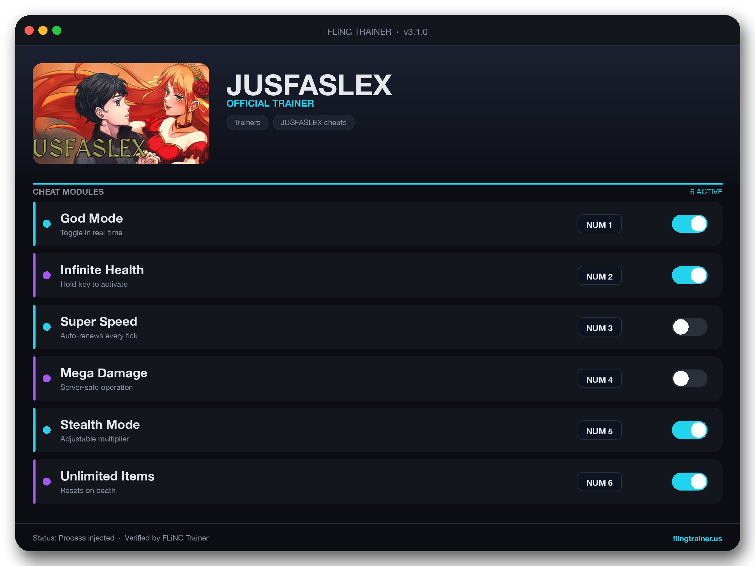 JUSFASLEX Trainer interface