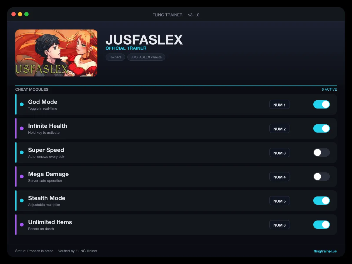 JUSFASLEX Trainer interface