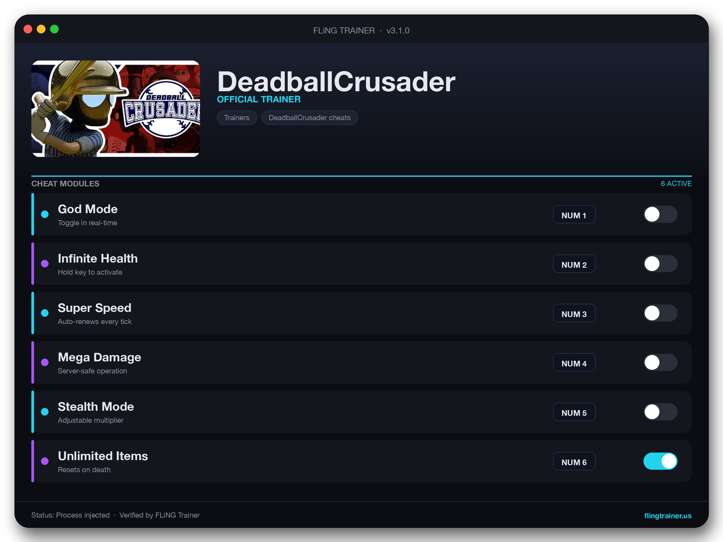 DeadballCrusader Trainer interface