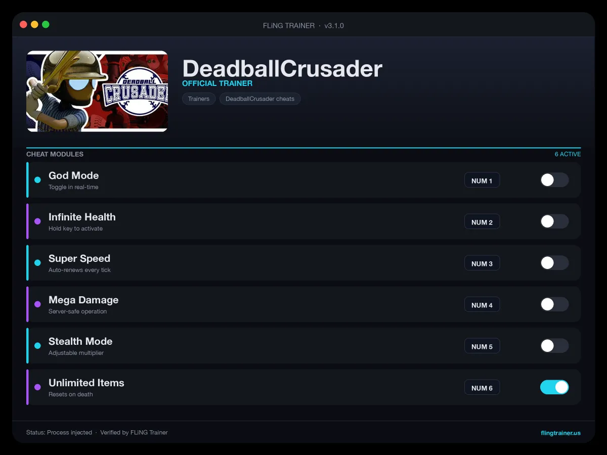 DeadballCrusader Trainer interface