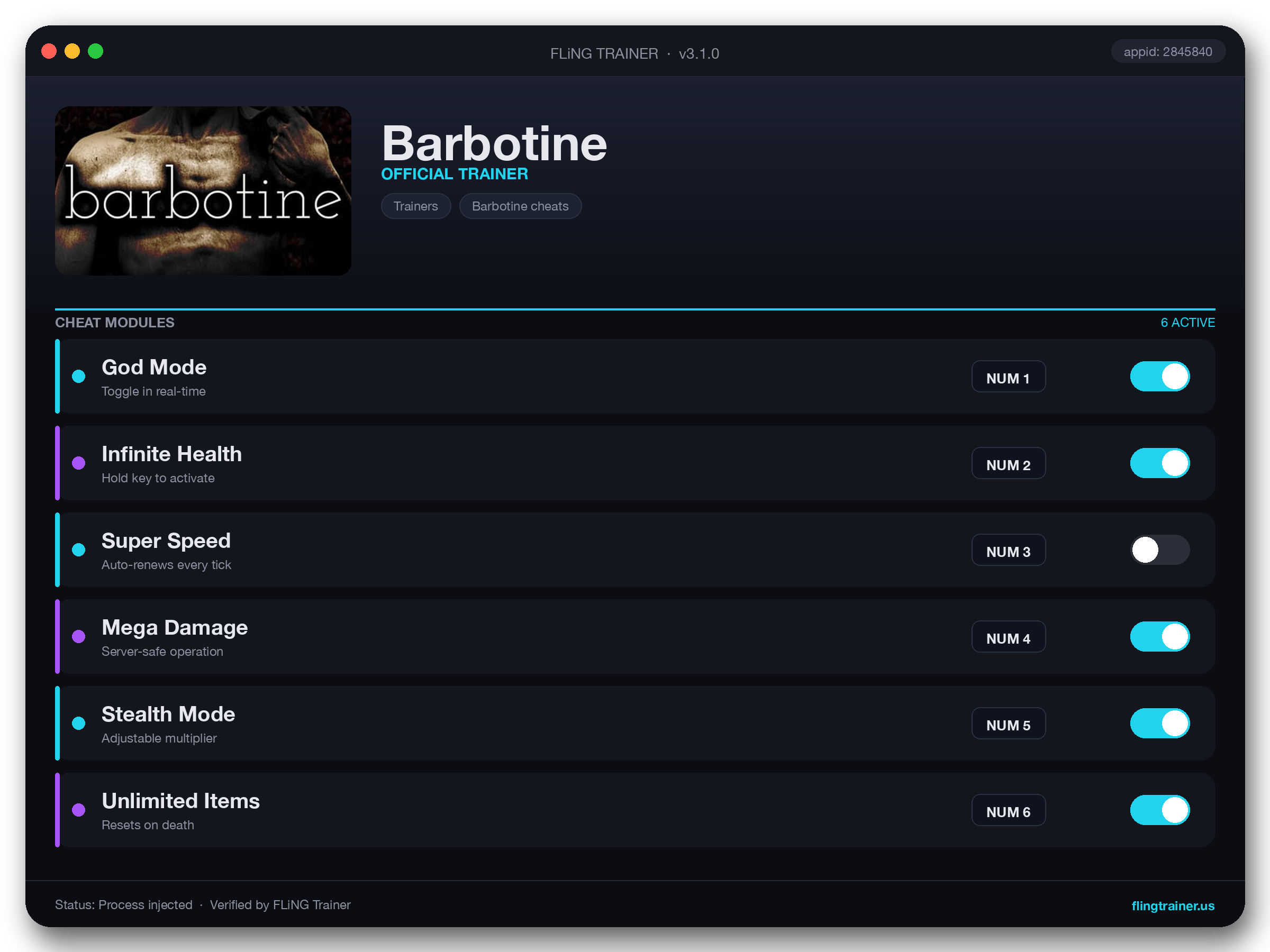 Barbotine Trainer interface