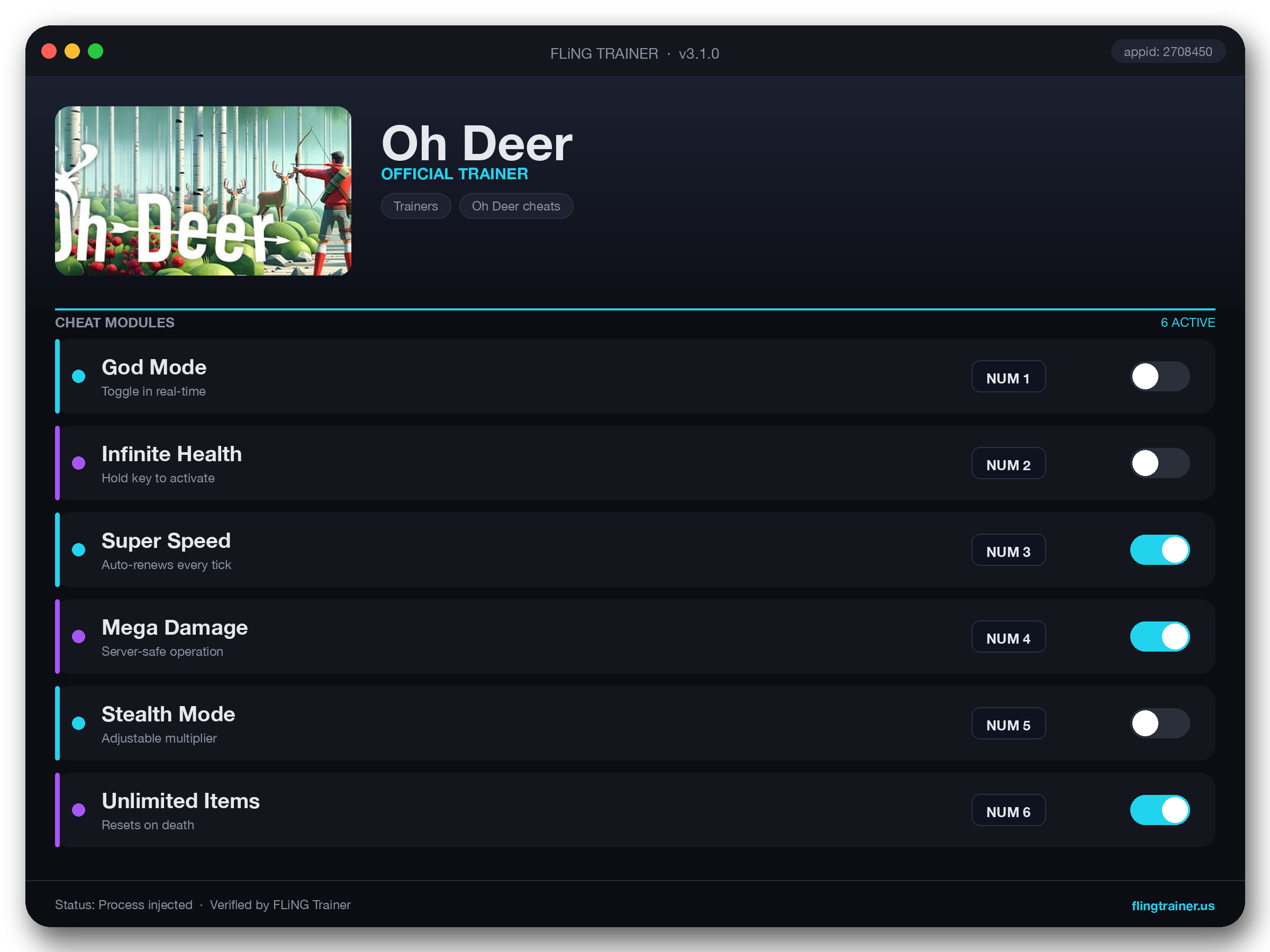 Oh Deer Trainer interface